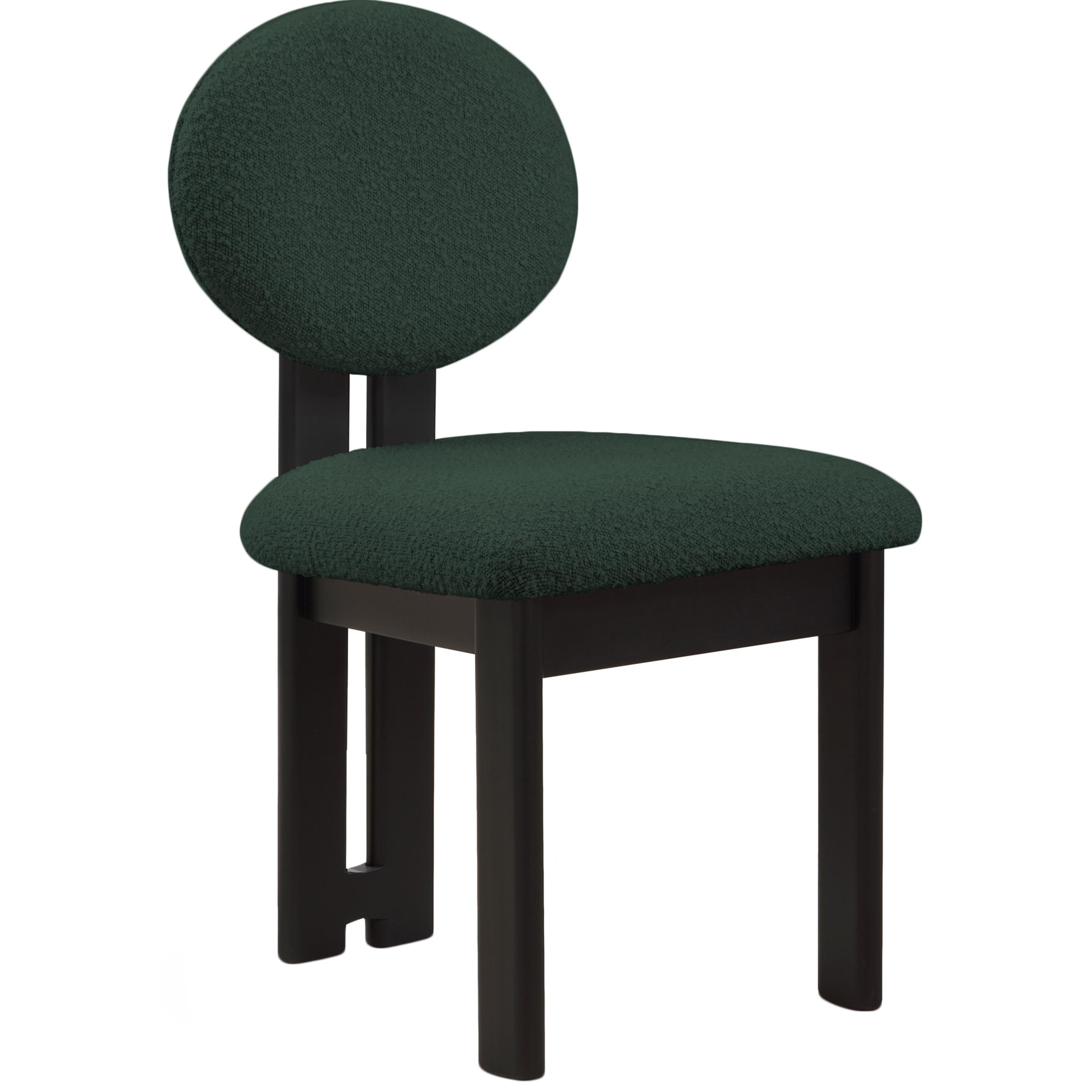 Meridian Napa Green Boucle Fabric Dining Chair