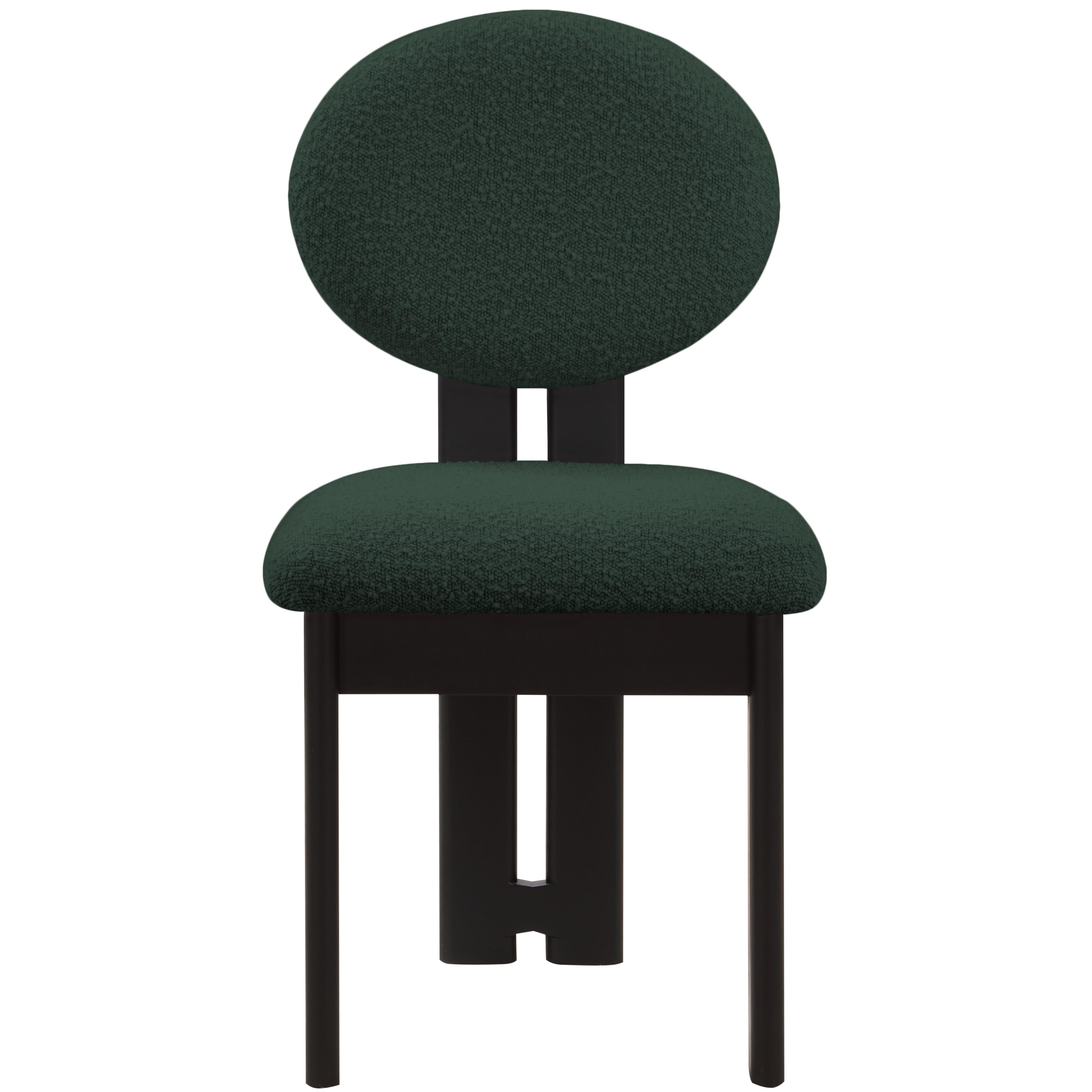Meridian Napa Green Boucle Fabric Dining Chair