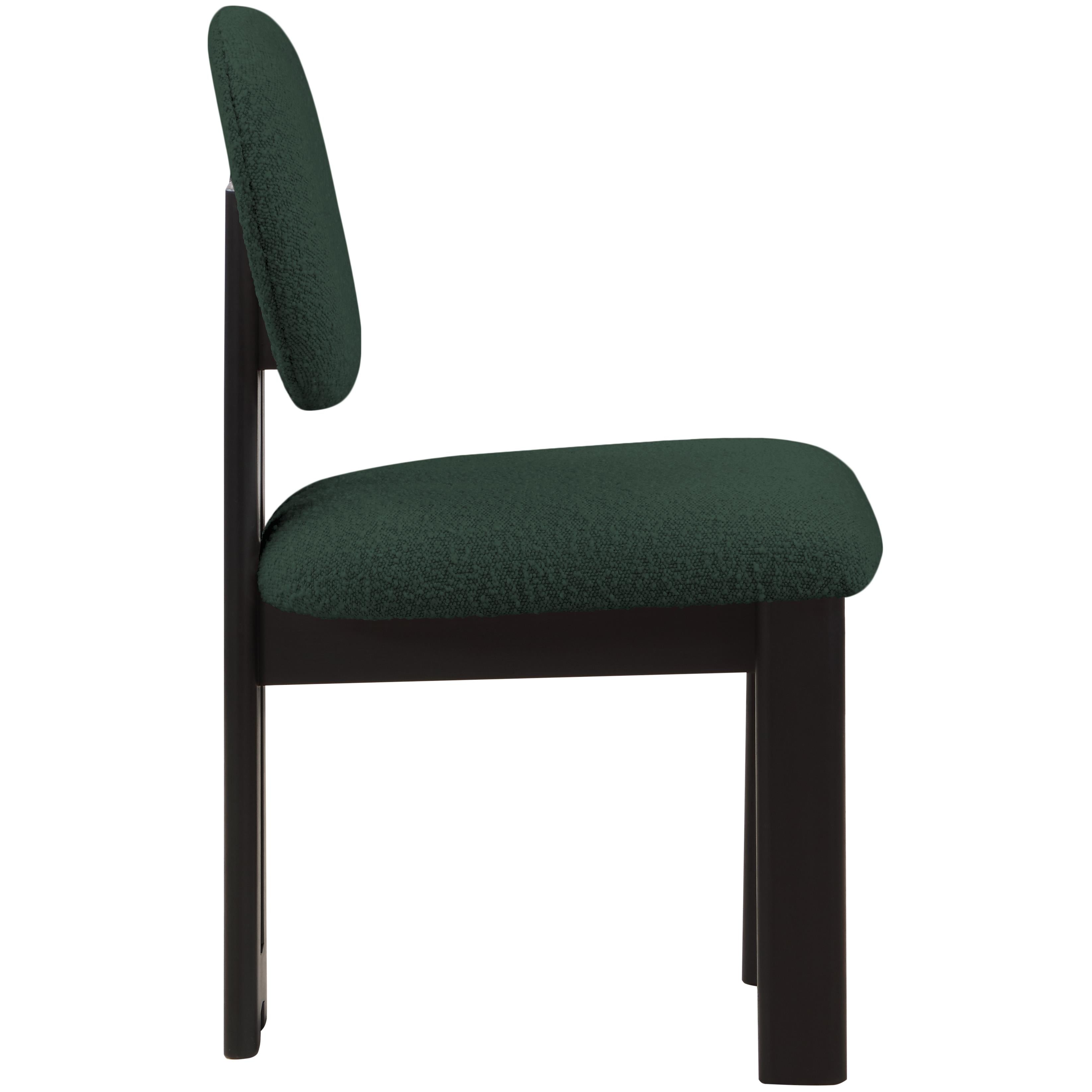 Meridian Napa Green Boucle Fabric Dining Chair