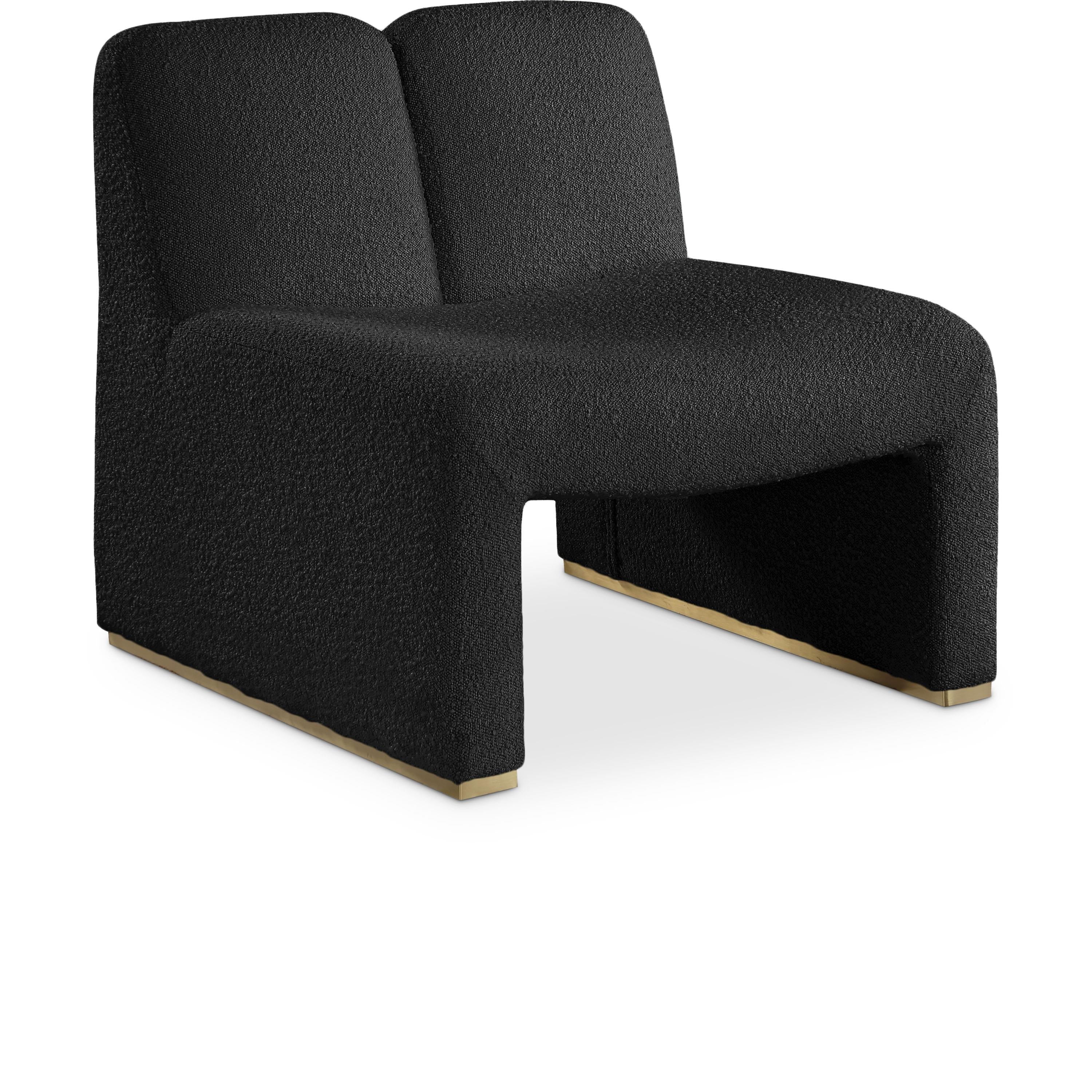Meridian Alta Black Boucle Fabric Accent Chair