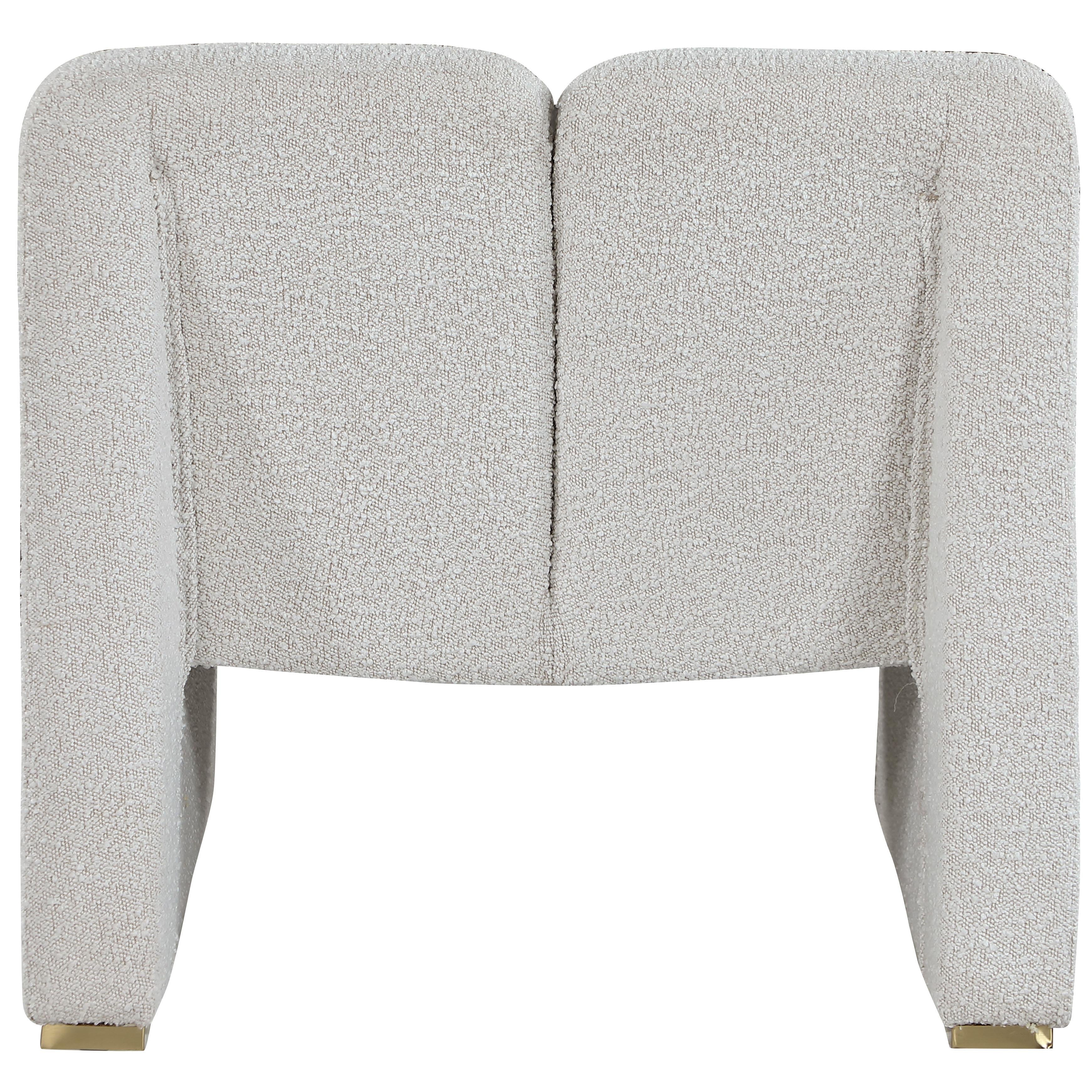 Meridian Alta Cream Boucle Fabric Accent Chair
