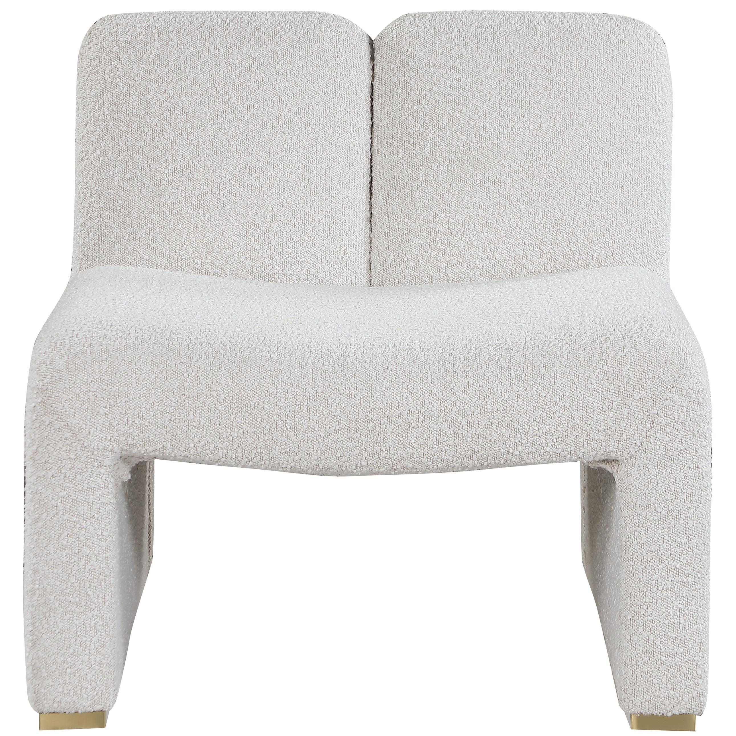 Meridian Alta Cream Boucle Fabric Accent Chair
