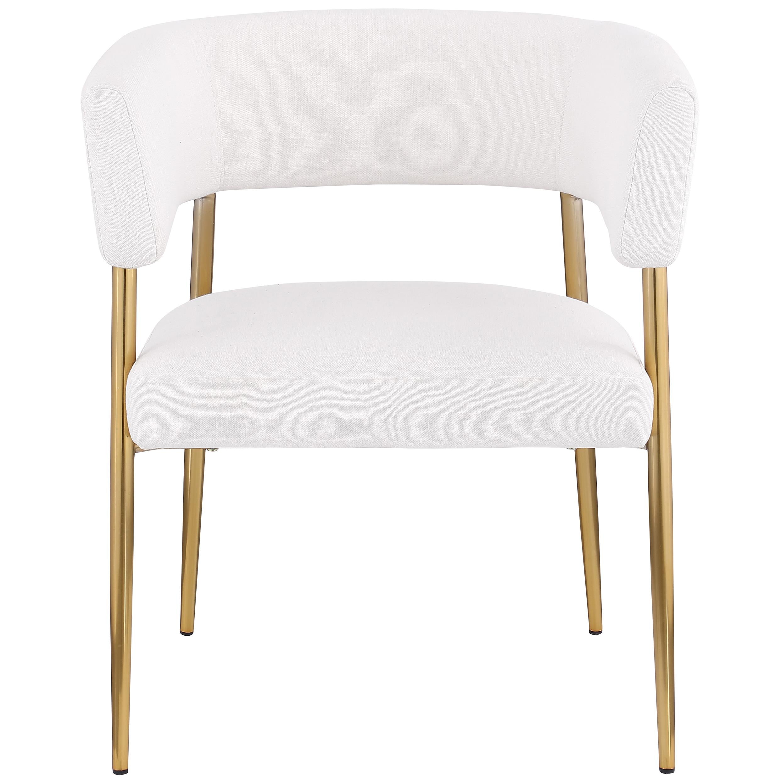 Meridian Creston Cream Durable Linen Textured Fabric Dining Chair