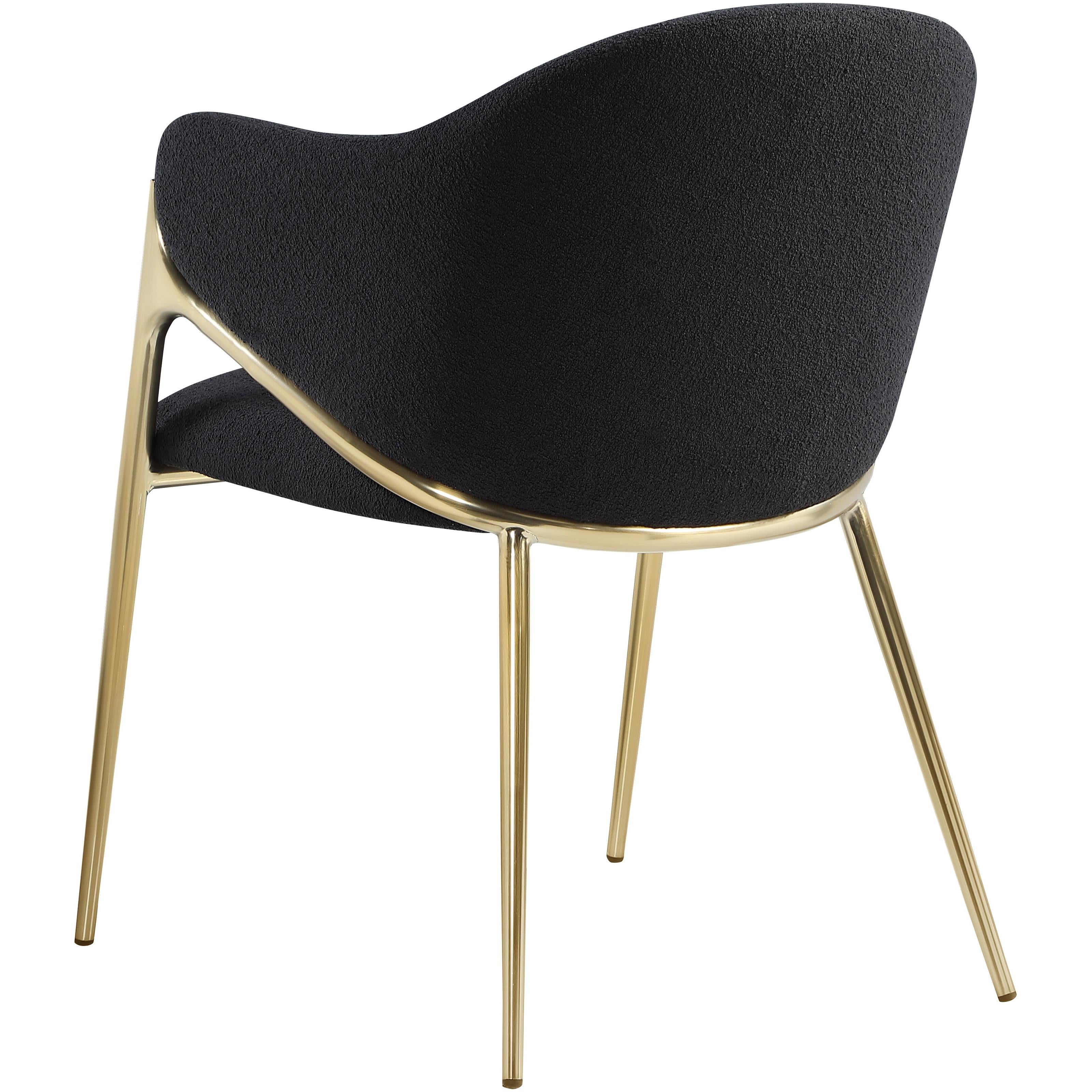 Meridian Nial Black Boucle Fabric Dining Chair