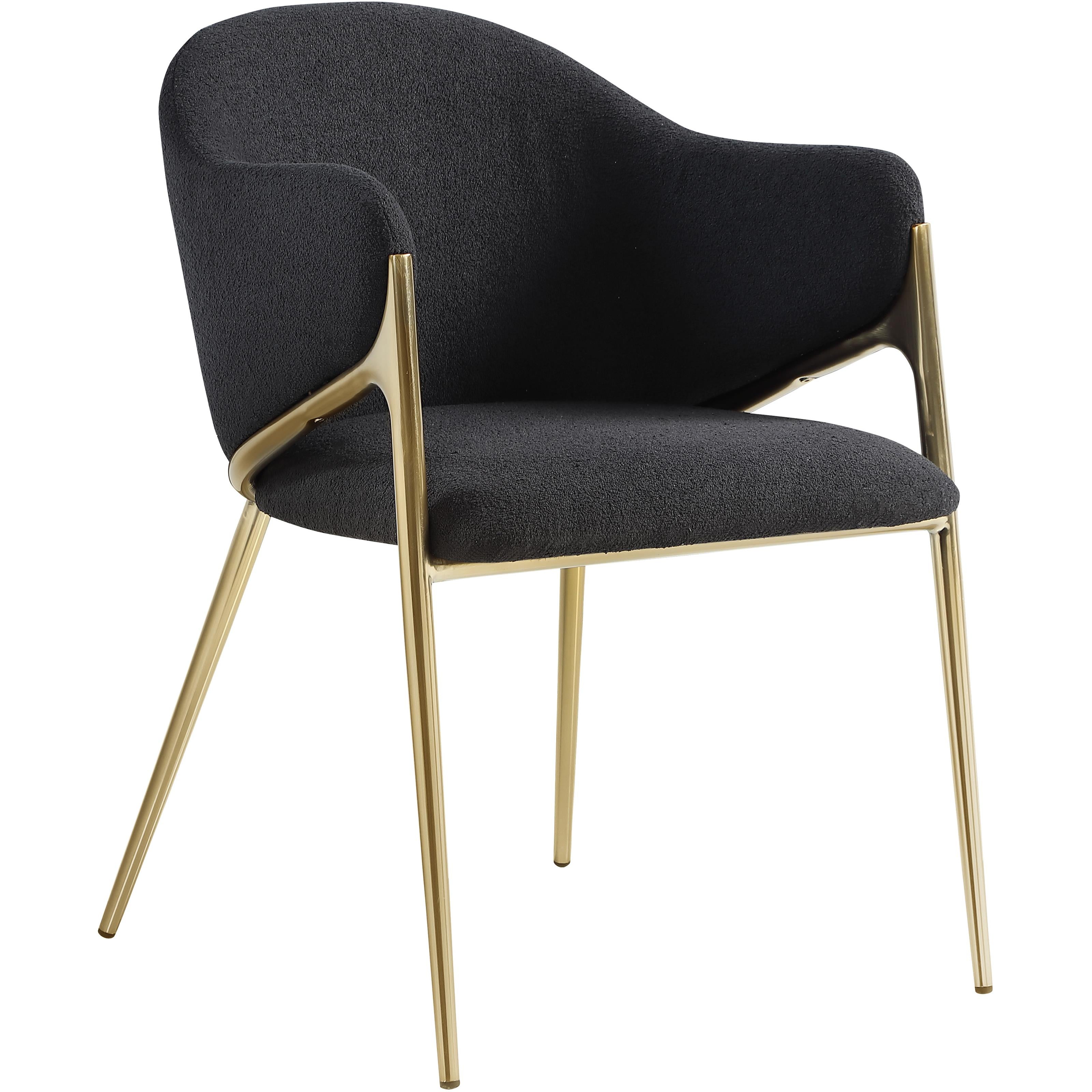 Meridian Nial Black Boucle Fabric Dining Chair