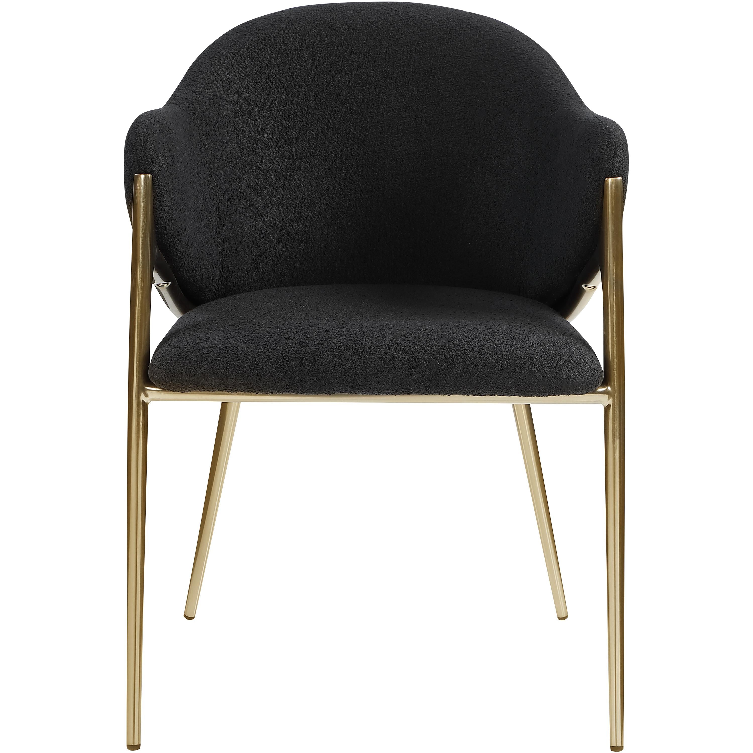Meridian Nial Black Boucle Fabric Dining Chair