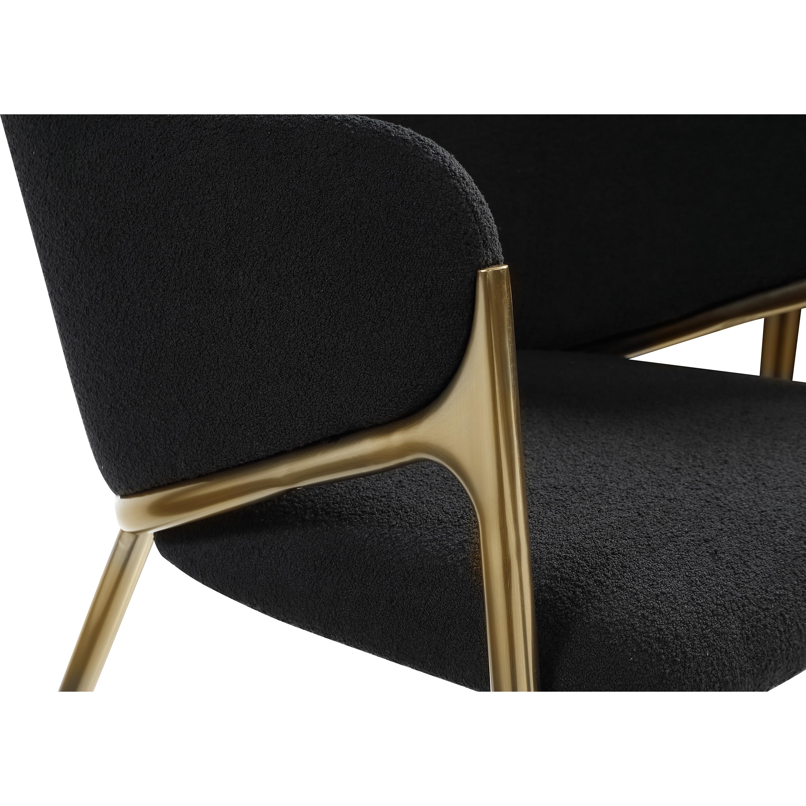 Meridian Nial Black Boucle Fabric Dining Chair