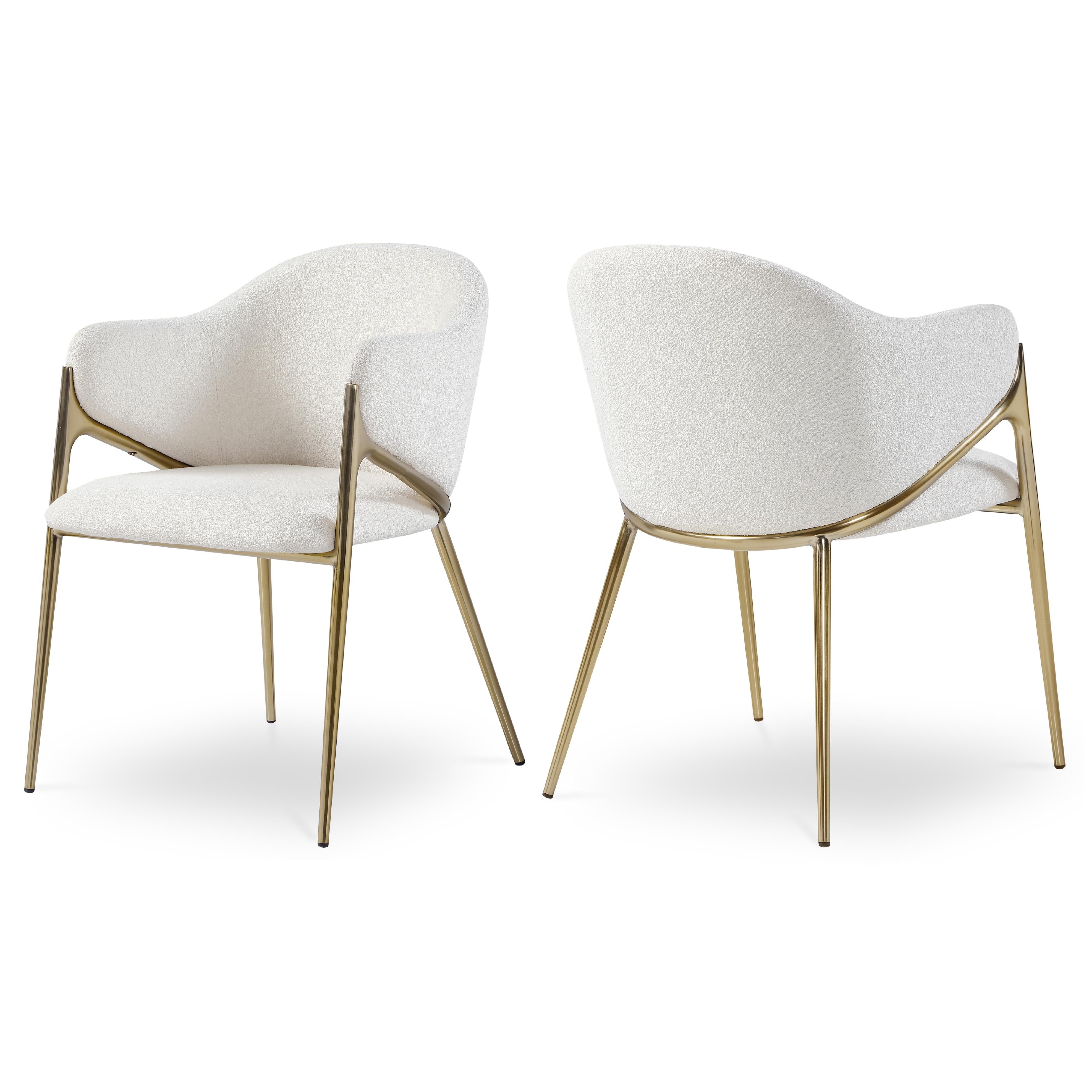 Meridian Nial Cream Boucle Fabric Dining Chair