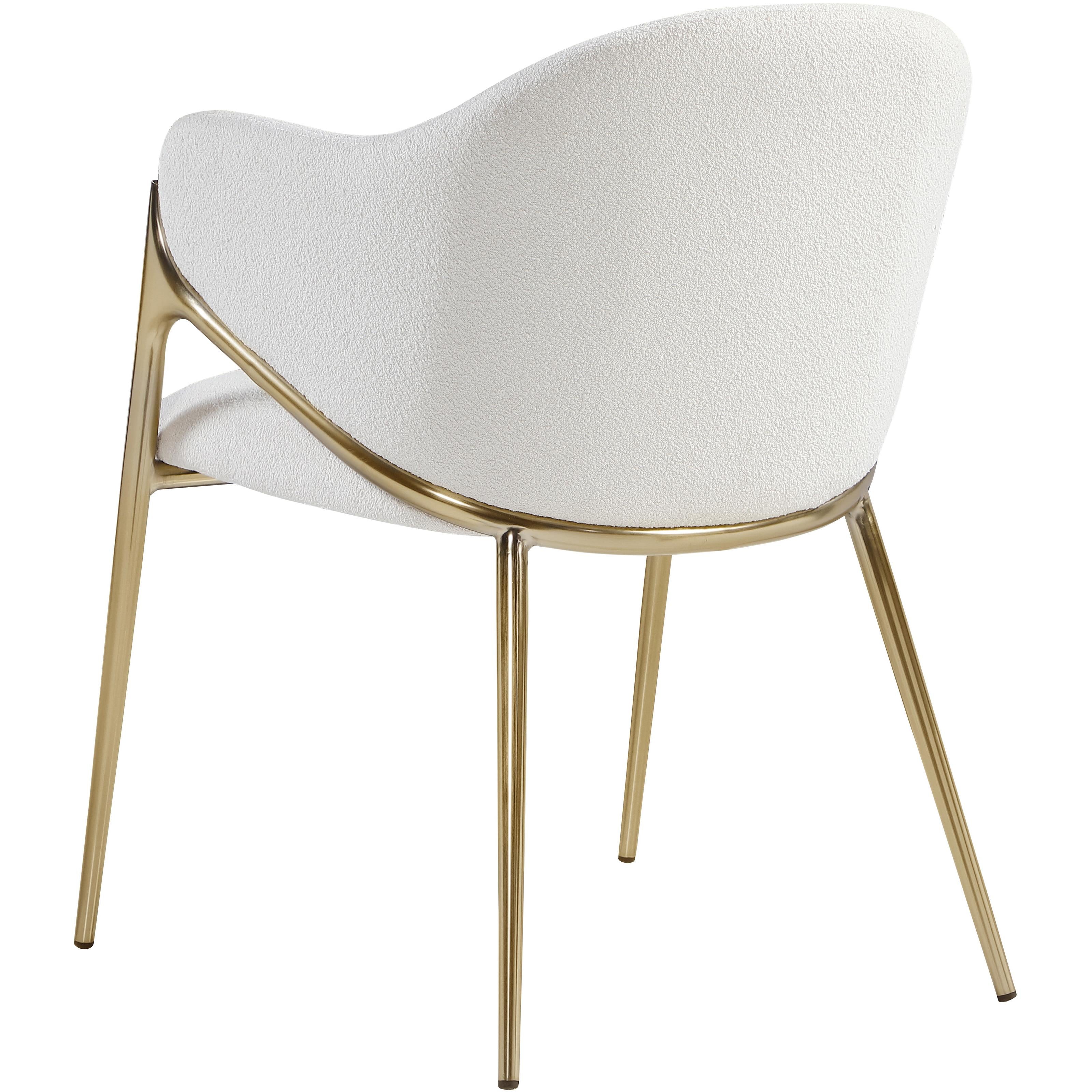 Meridian Nial Cream Boucle Fabric Dining Chair