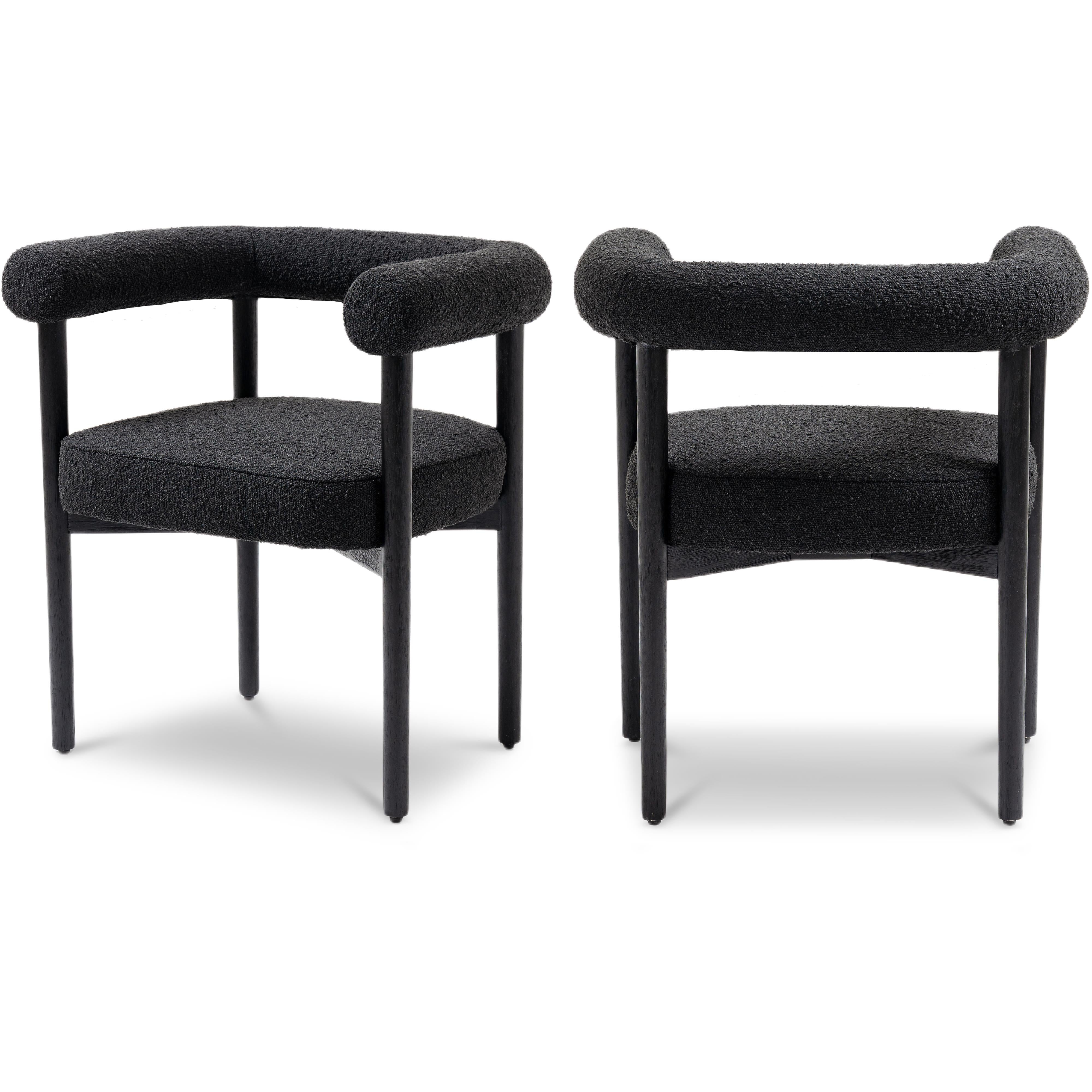 Meridian Hyatt Black Boucle Fabric Dining Chair