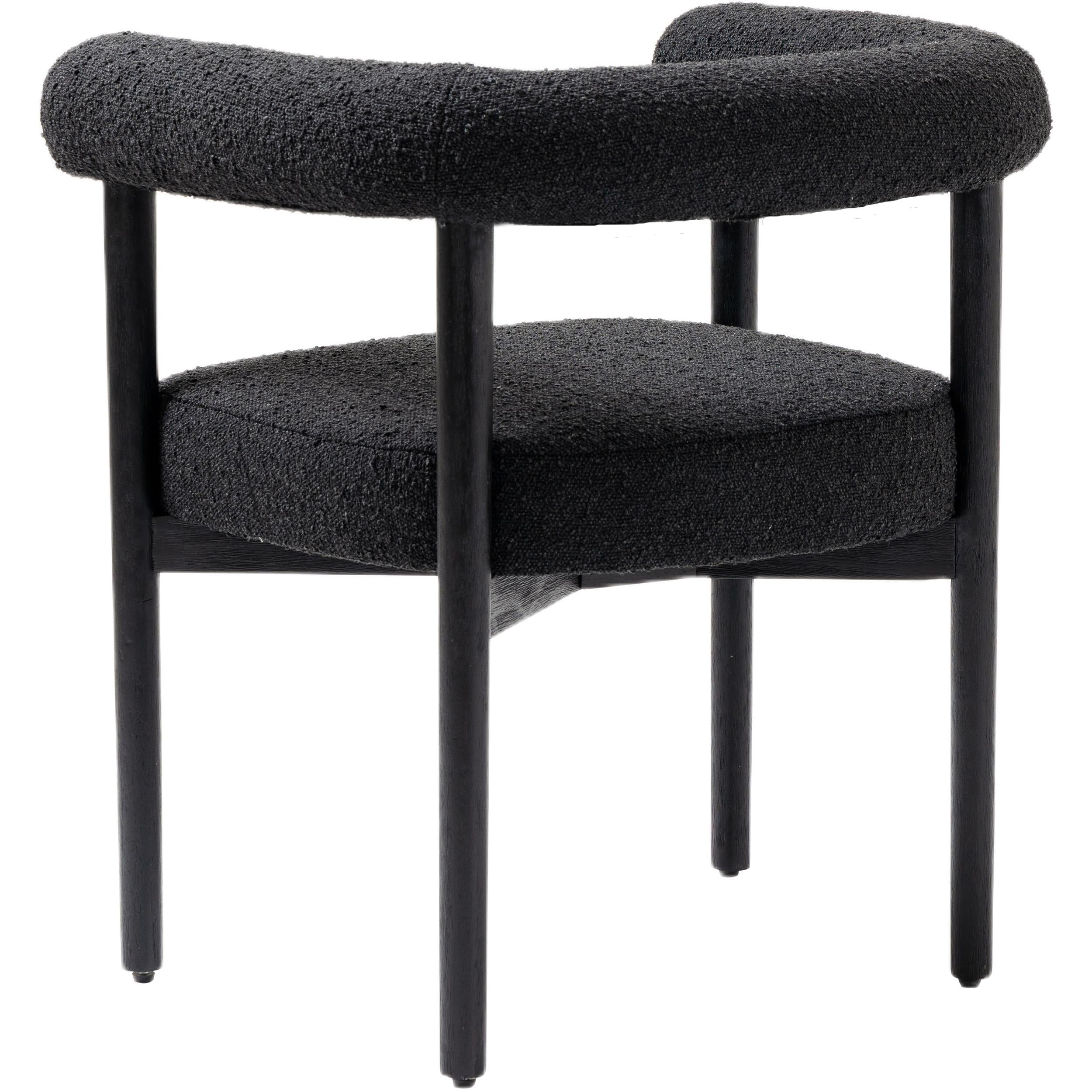 Meridian Hyatt Black Boucle Fabric Dining Chair