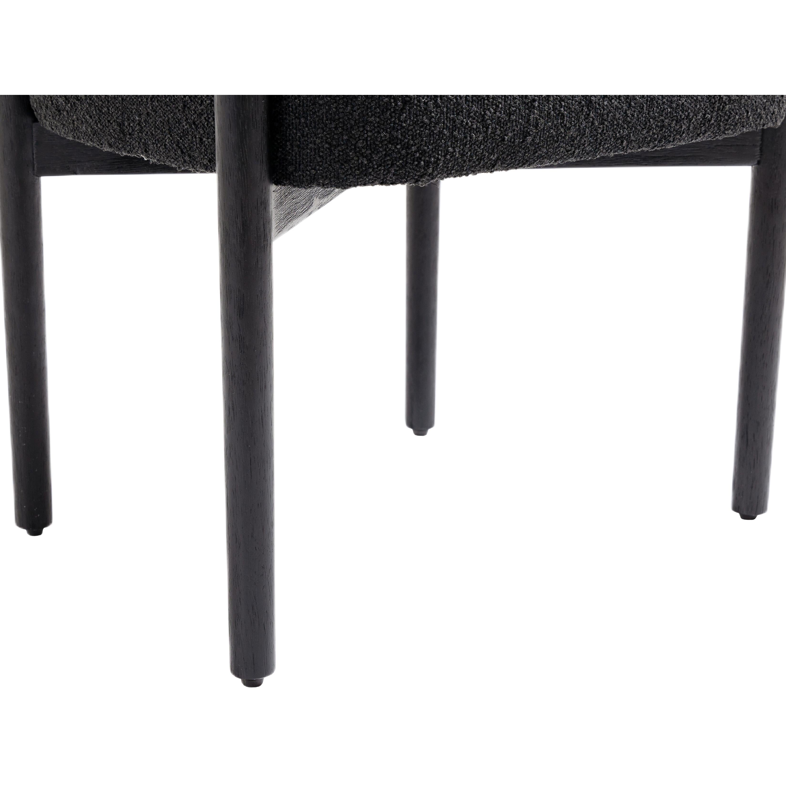 Meridian Hyatt Black Boucle Fabric Dining Chair