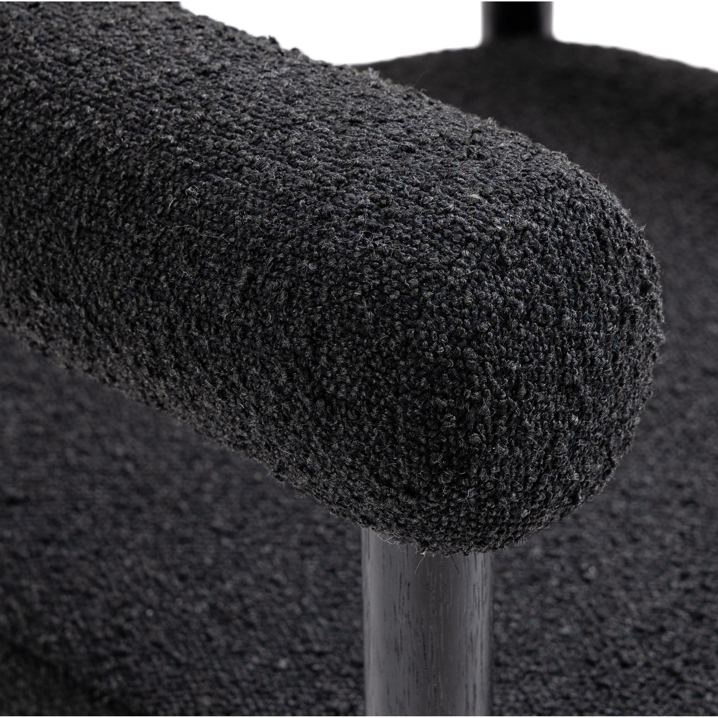 Meridian Hyatt Black Boucle Fabric Dining Chair