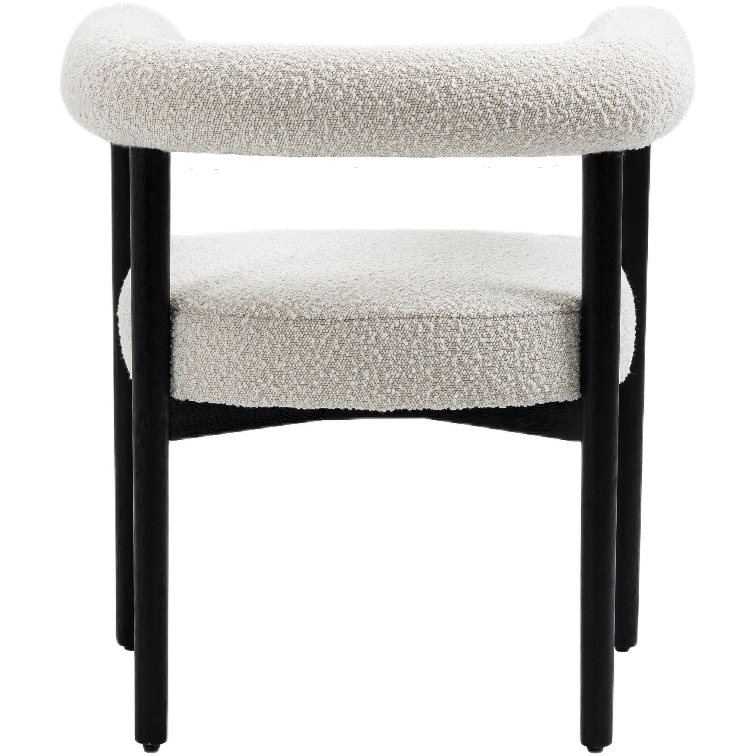 Meridian Hyatt Cream Boucle Fabric Dining Chair