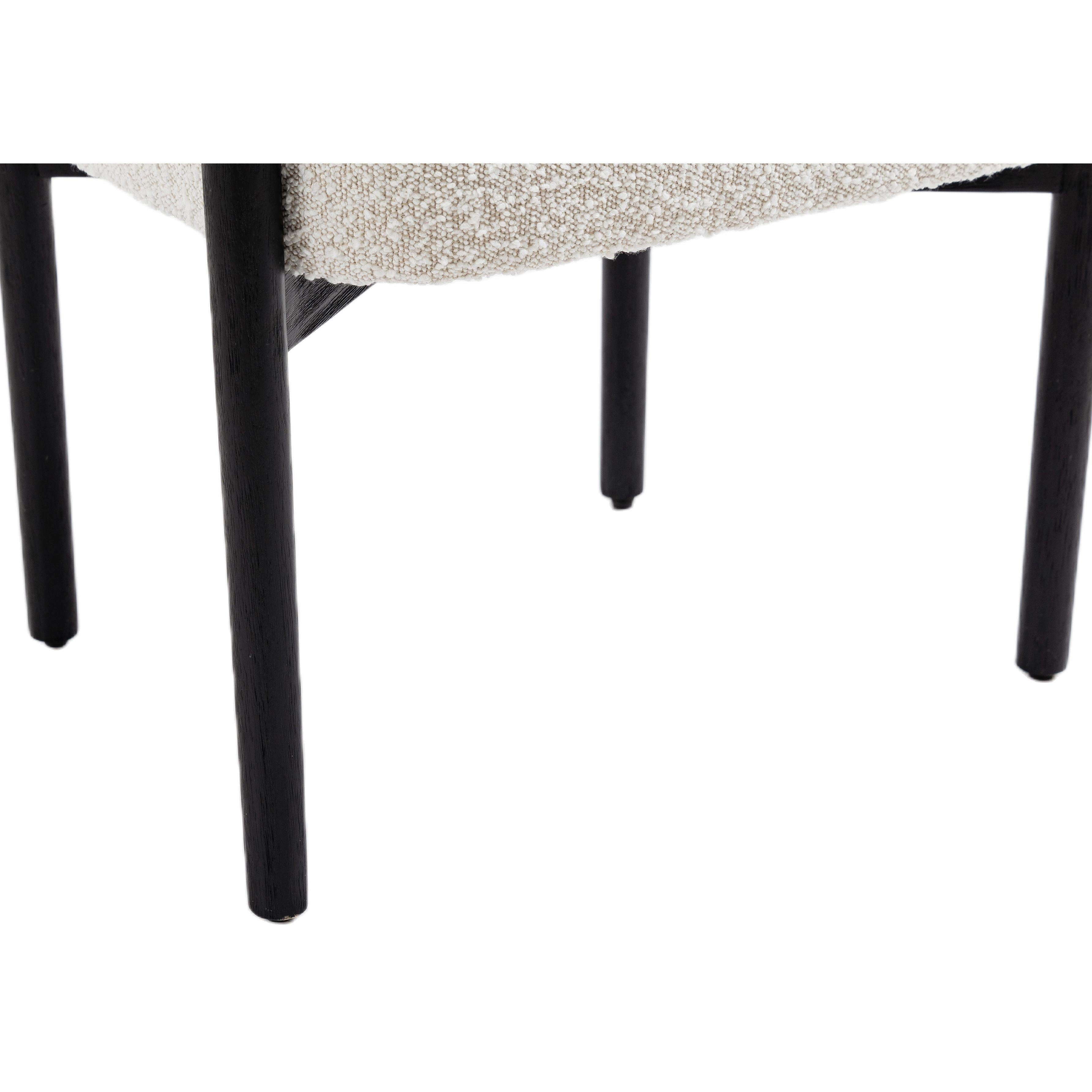 Meridian Hyatt Cream Boucle Fabric Dining Chair