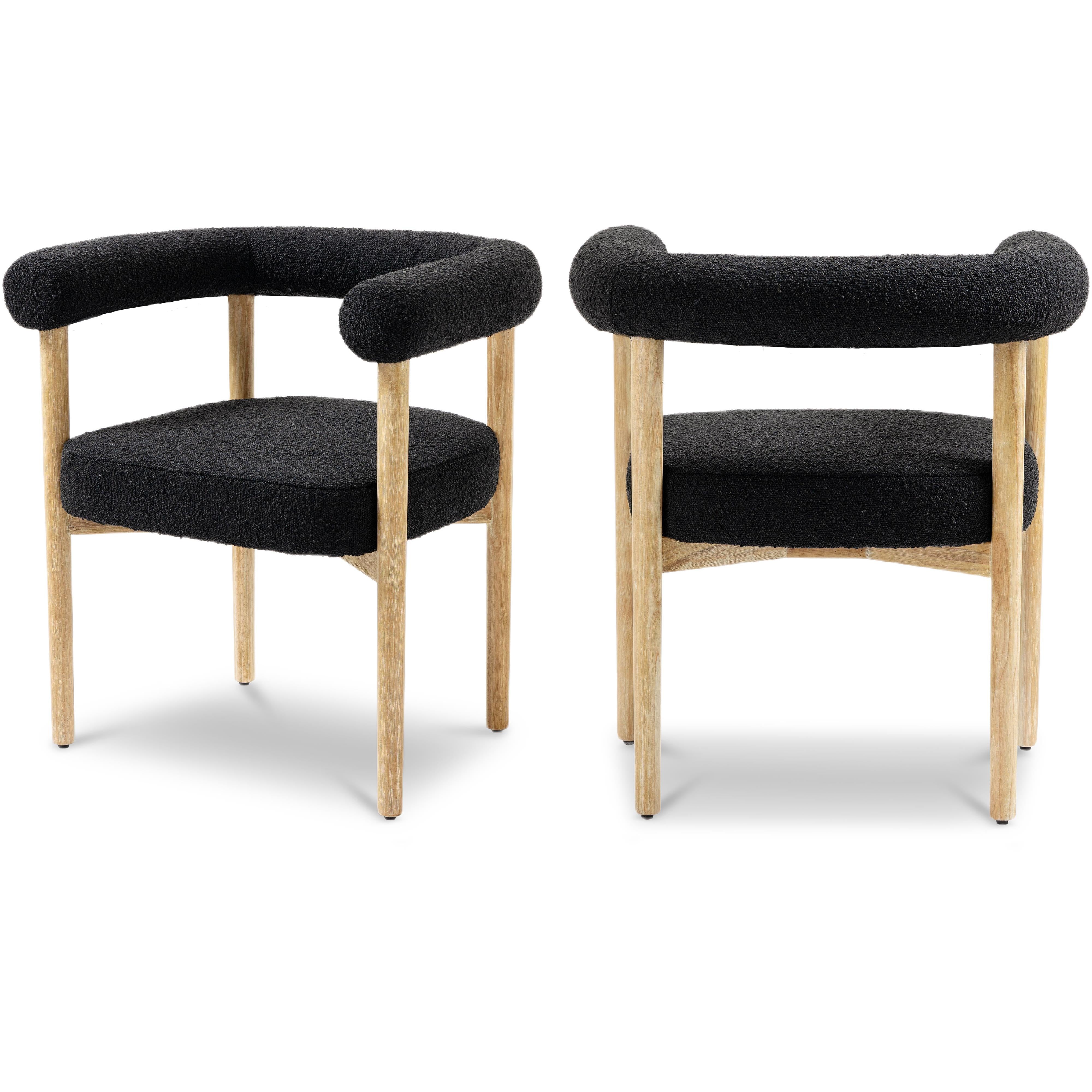 Meridian Hyatt Black Boucle Fabric Dining Chair