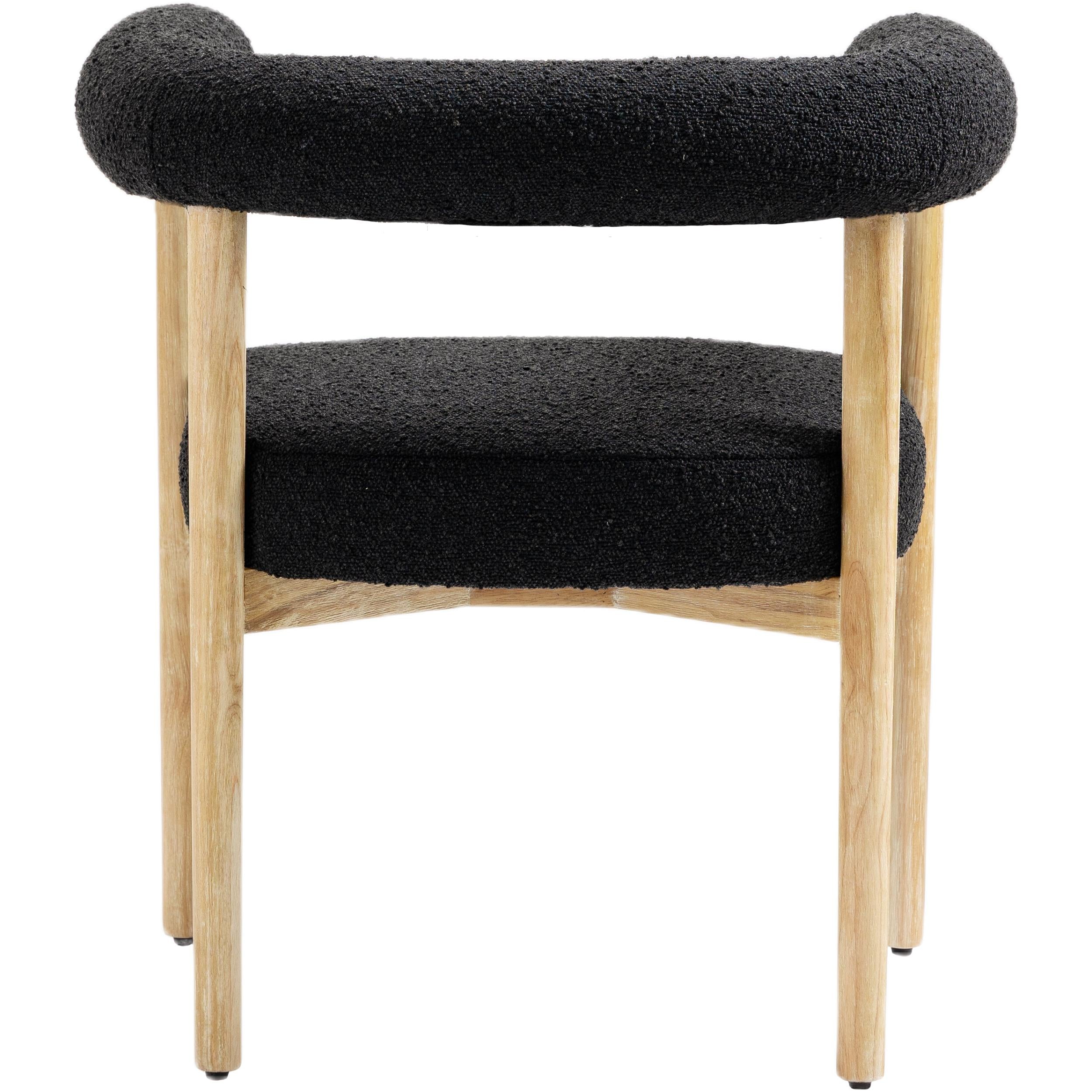 Meridian Hyatt Black Boucle Fabric Dining Chair