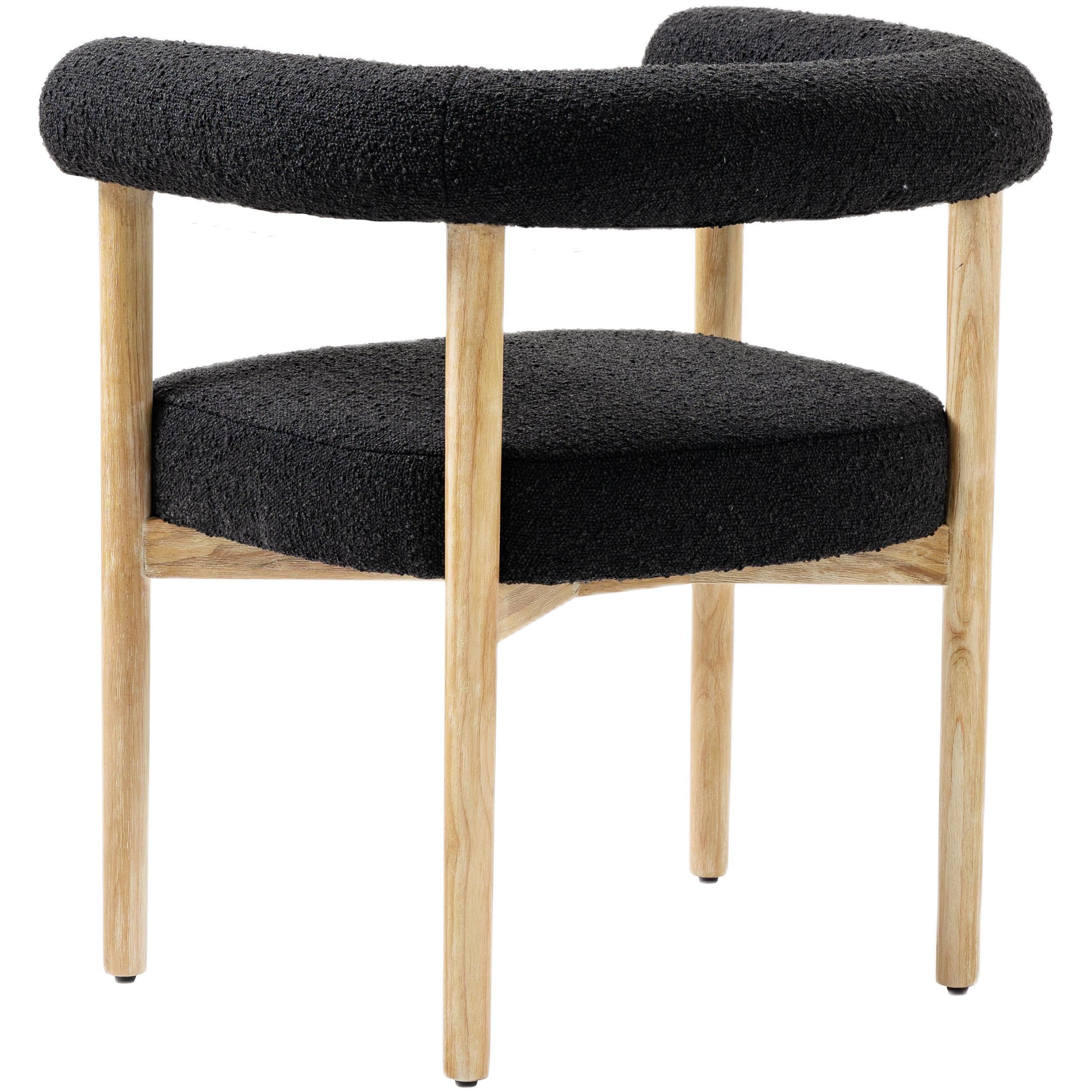 Meridian Hyatt Black Boucle Fabric Dining Chair