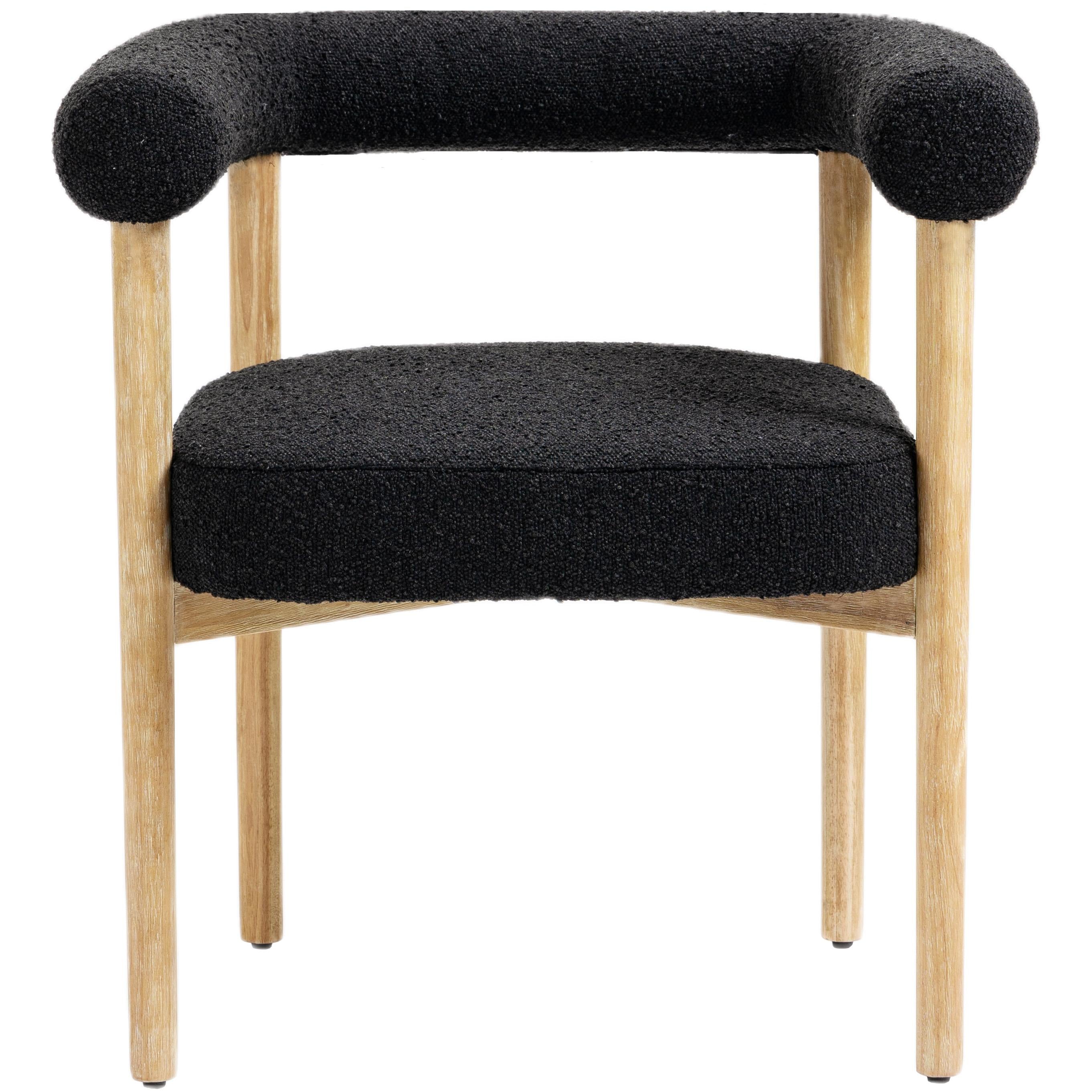 Meridian Hyatt Black Boucle Fabric Dining Chair