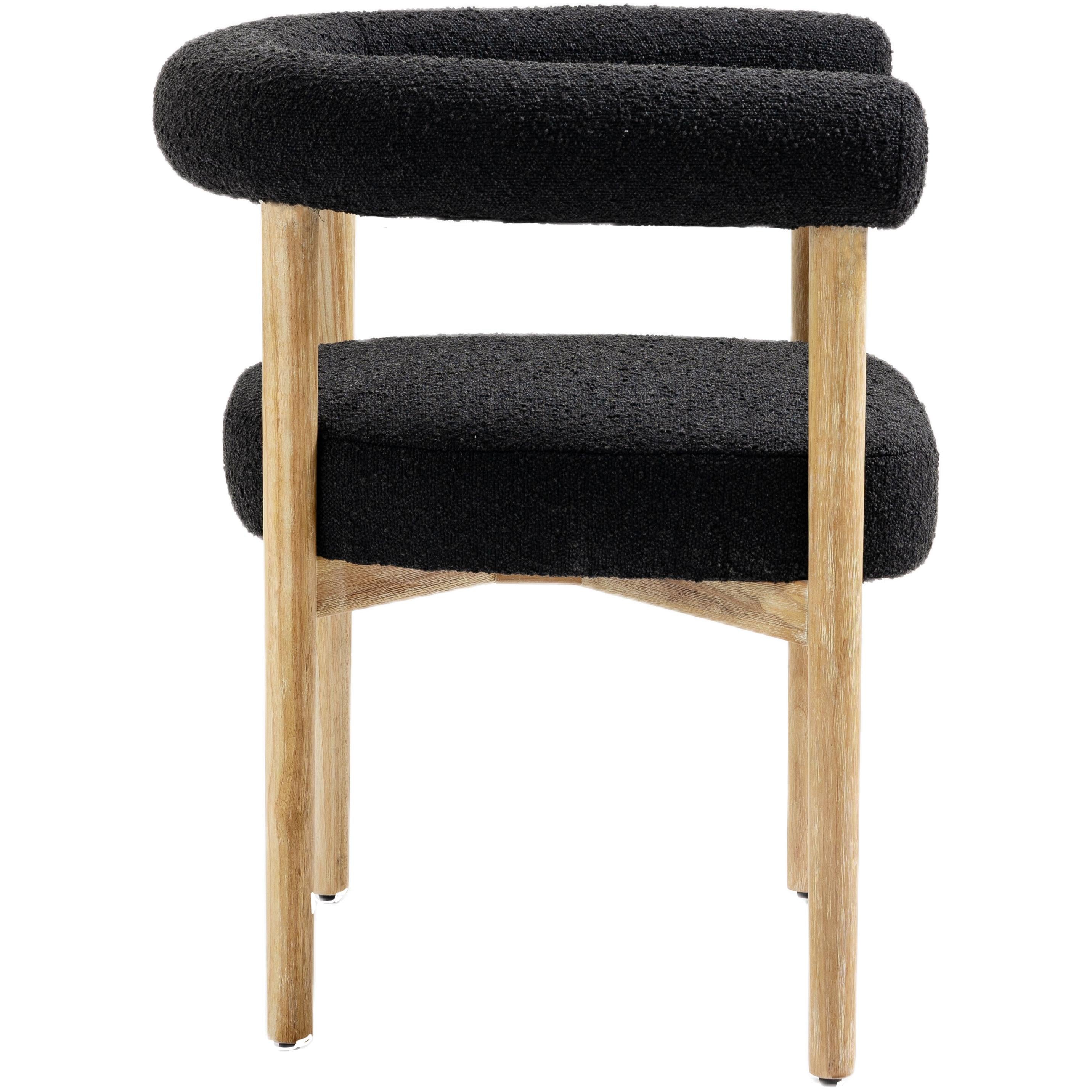 Meridian Hyatt Black Boucle Fabric Dining Chair