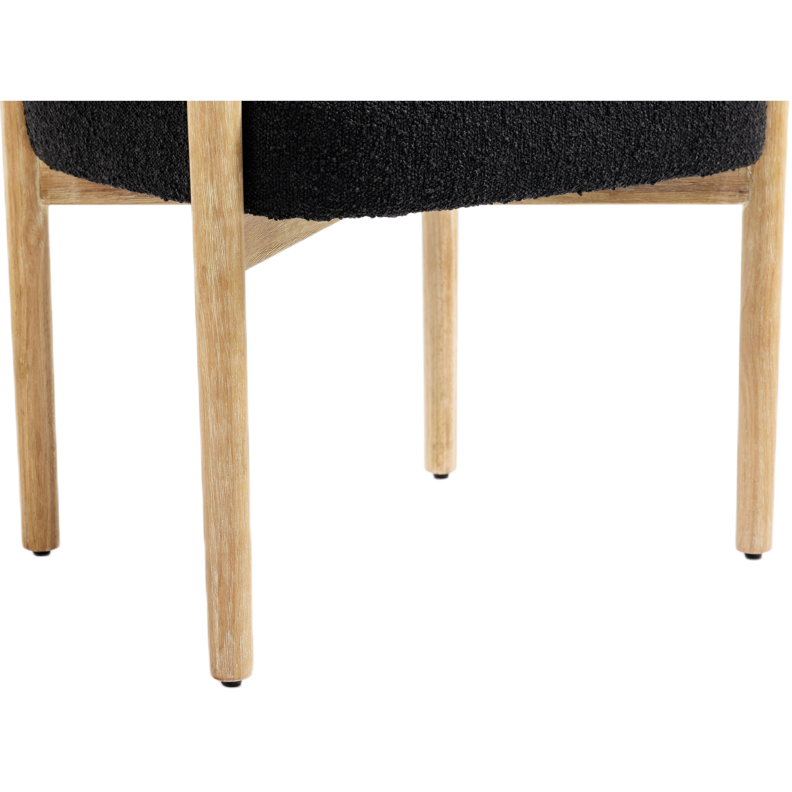 Meridian Hyatt Black Boucle Fabric Dining Chair