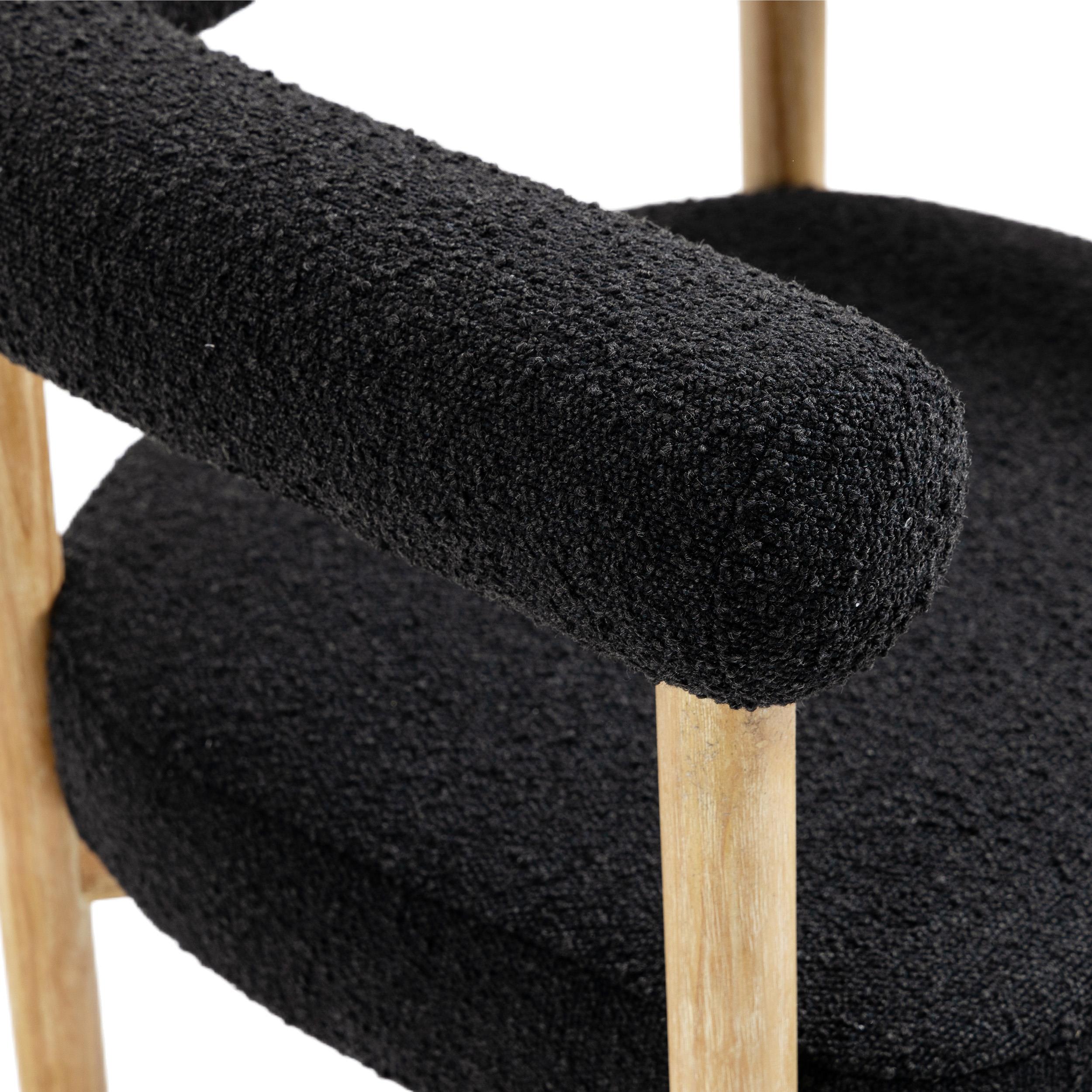 Meridian Hyatt Black Boucle Fabric Dining Chair