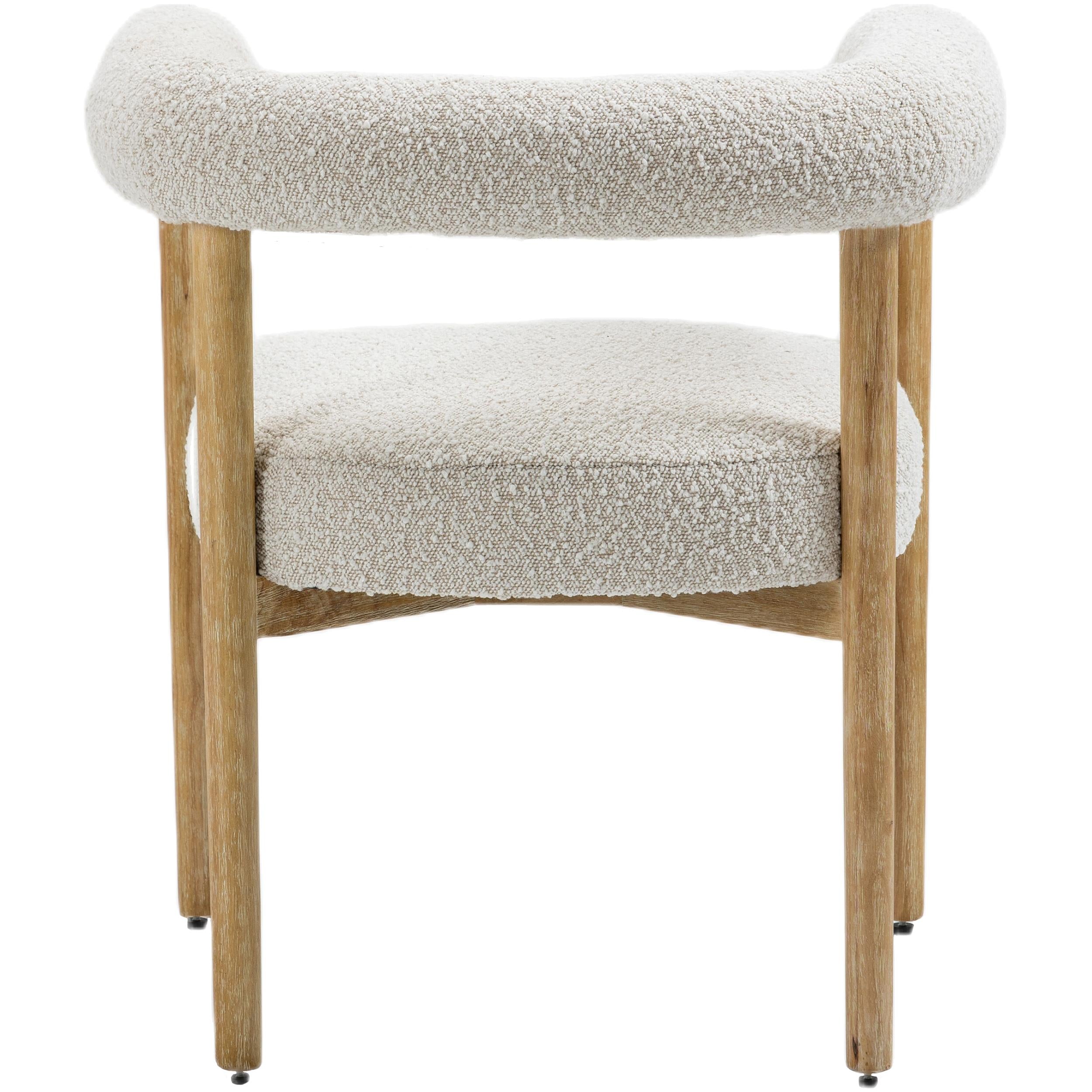 Meridian Hyatt Cream Boucle Fabric Dining Chair