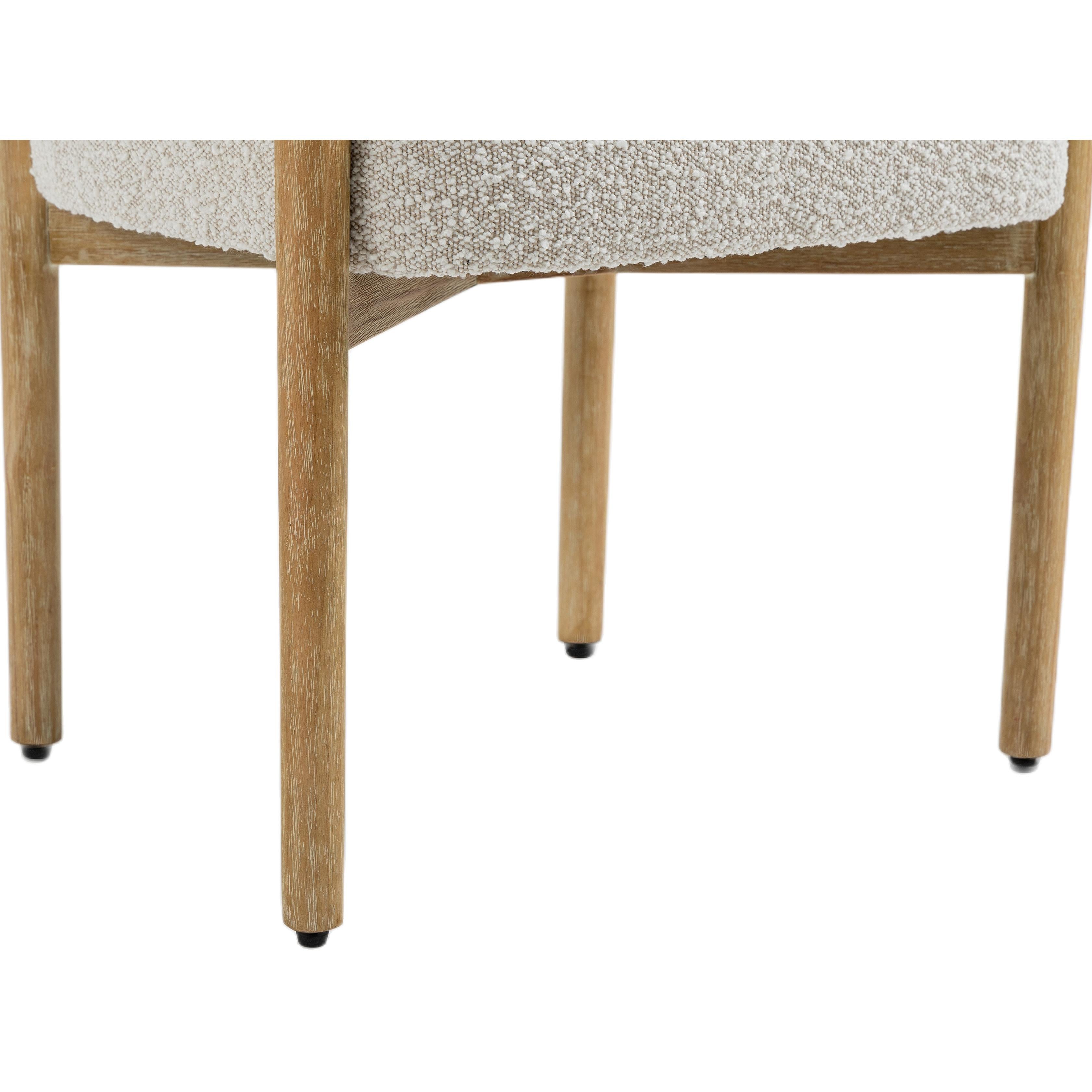 Meridian Hyatt Cream Boucle Fabric Dining Chair