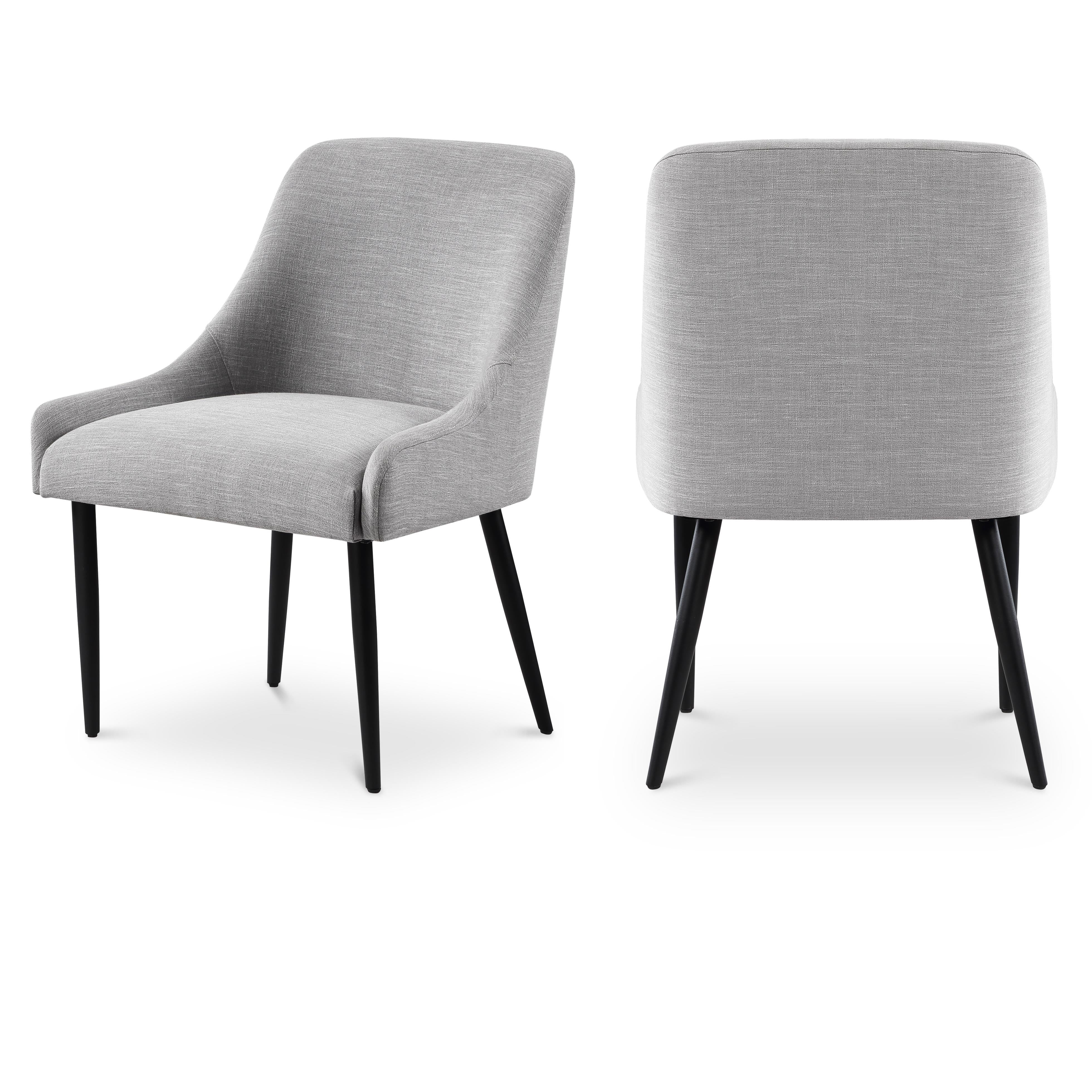 Meridian Camden Grey Linen Textured Fabric Dining Chair