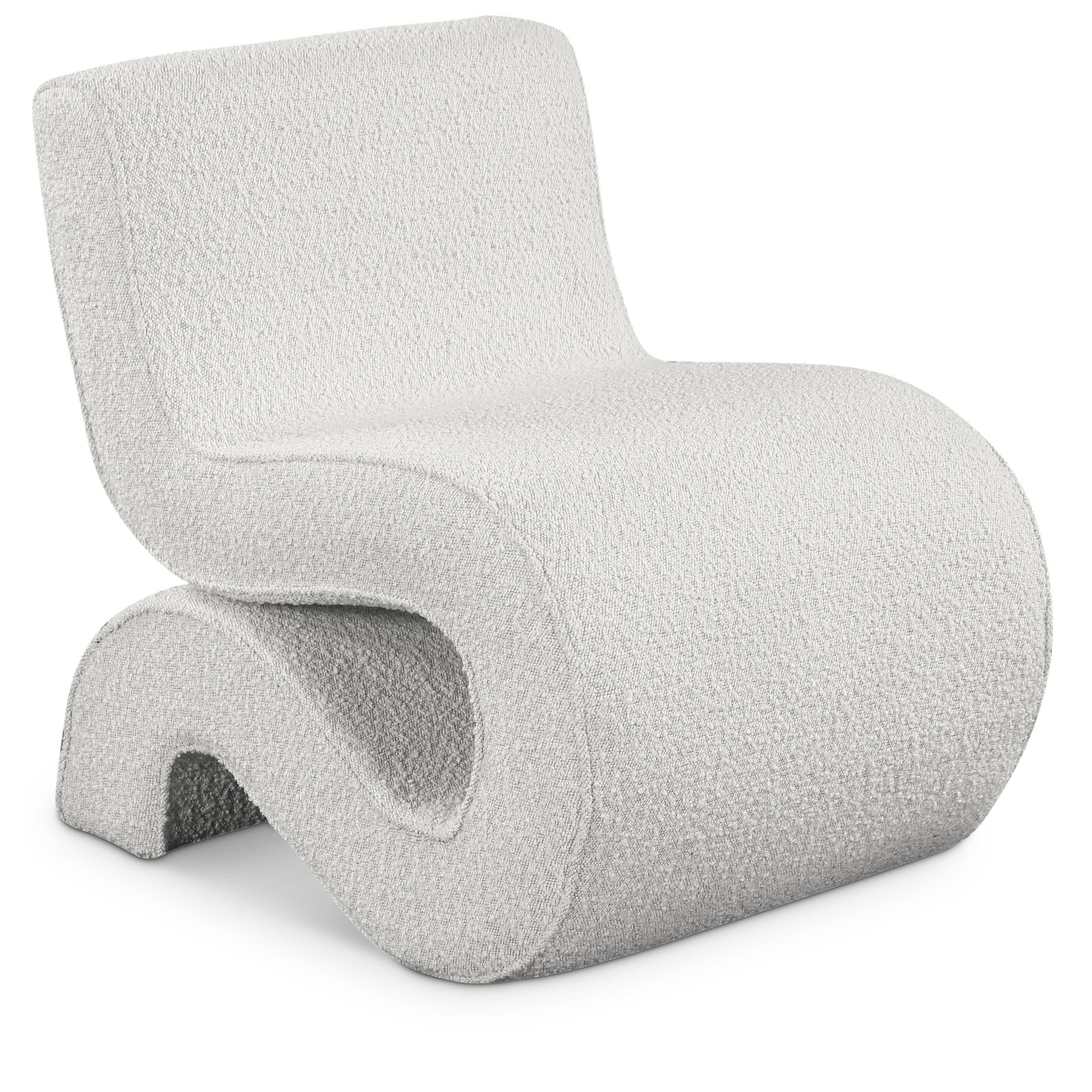 Meridian Desiree Cream Boucle Fabric Accent Chair
