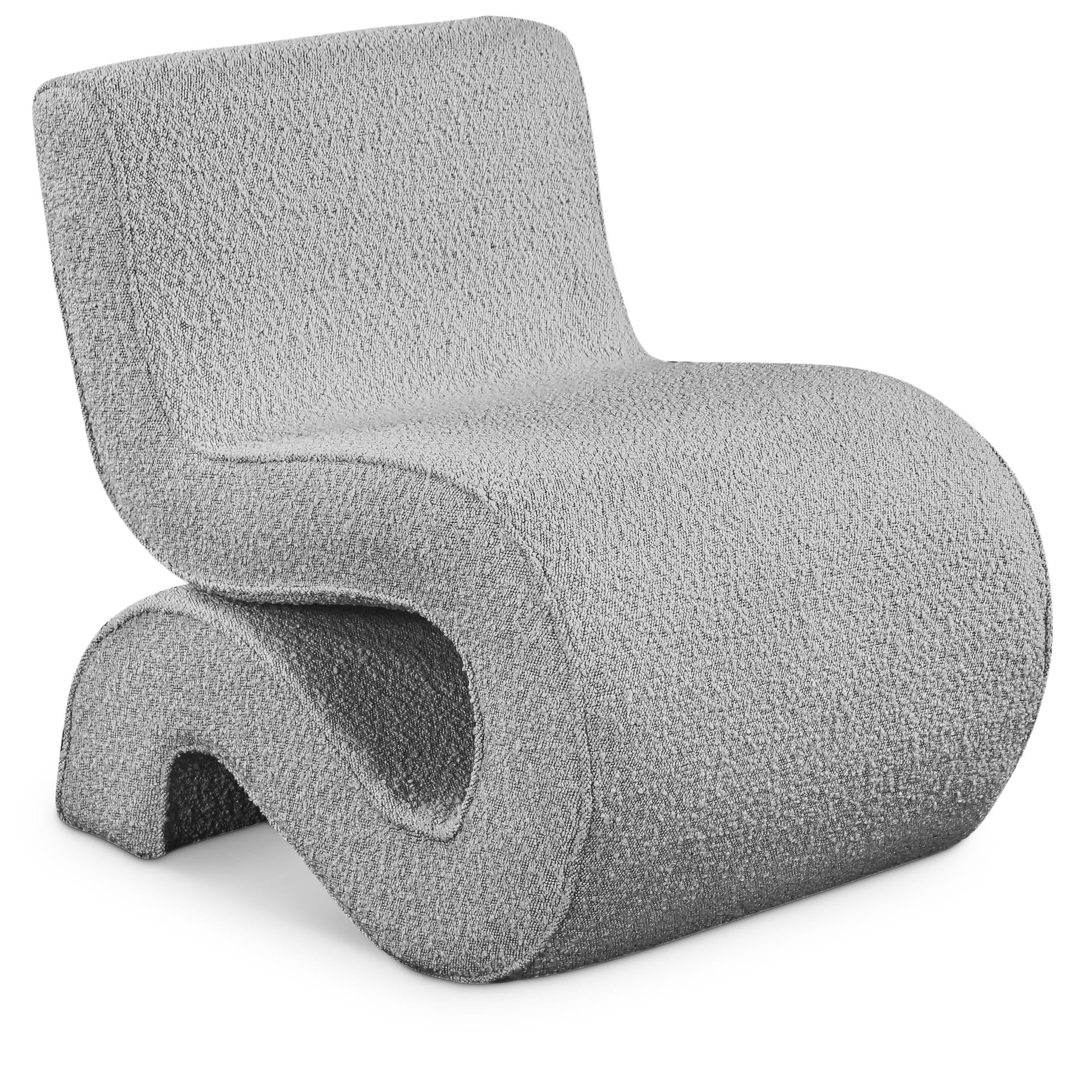 Meridian Desiree Grey Boucle Fabric Accent Chair
