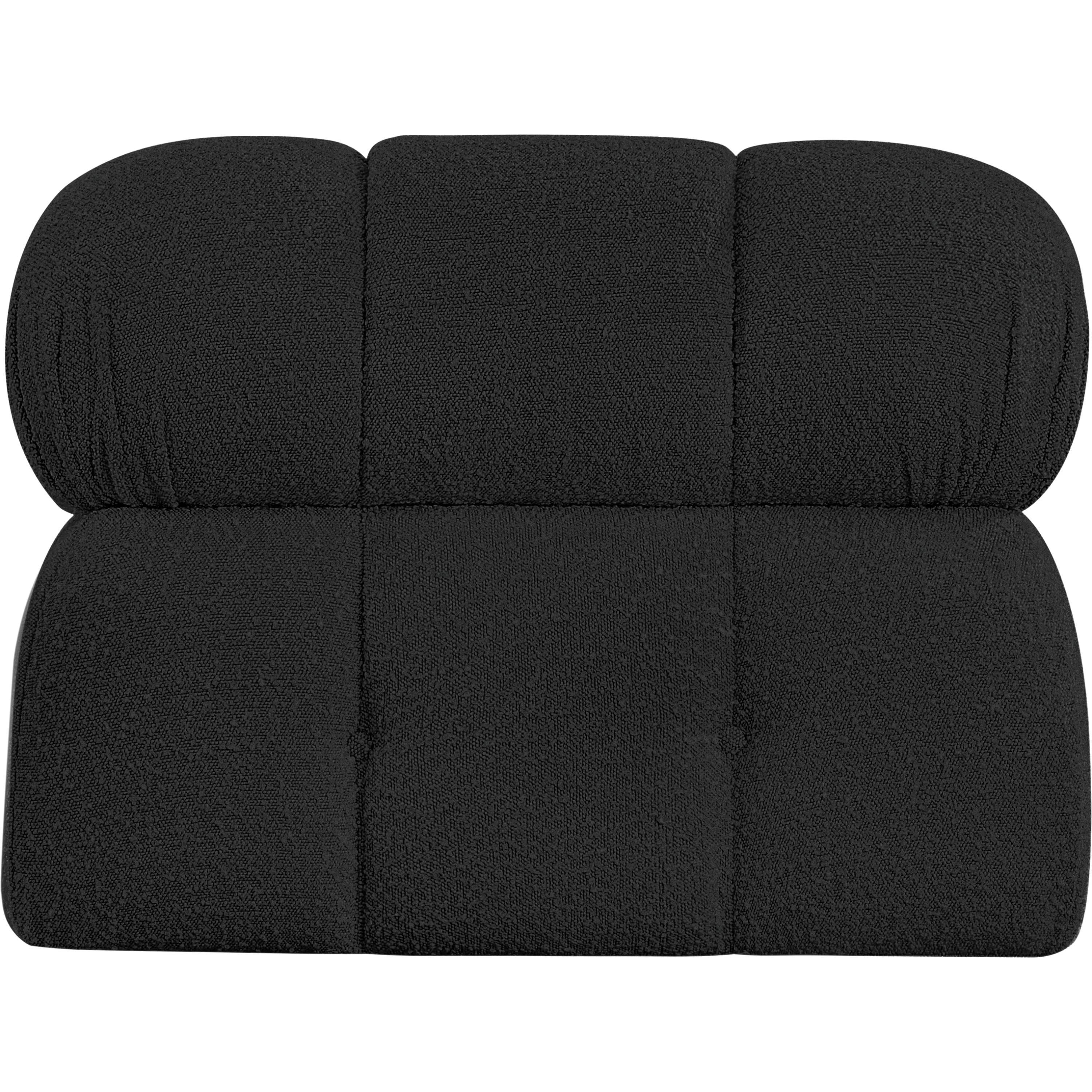 Meridian Ames Black Boucle Fabric Armless