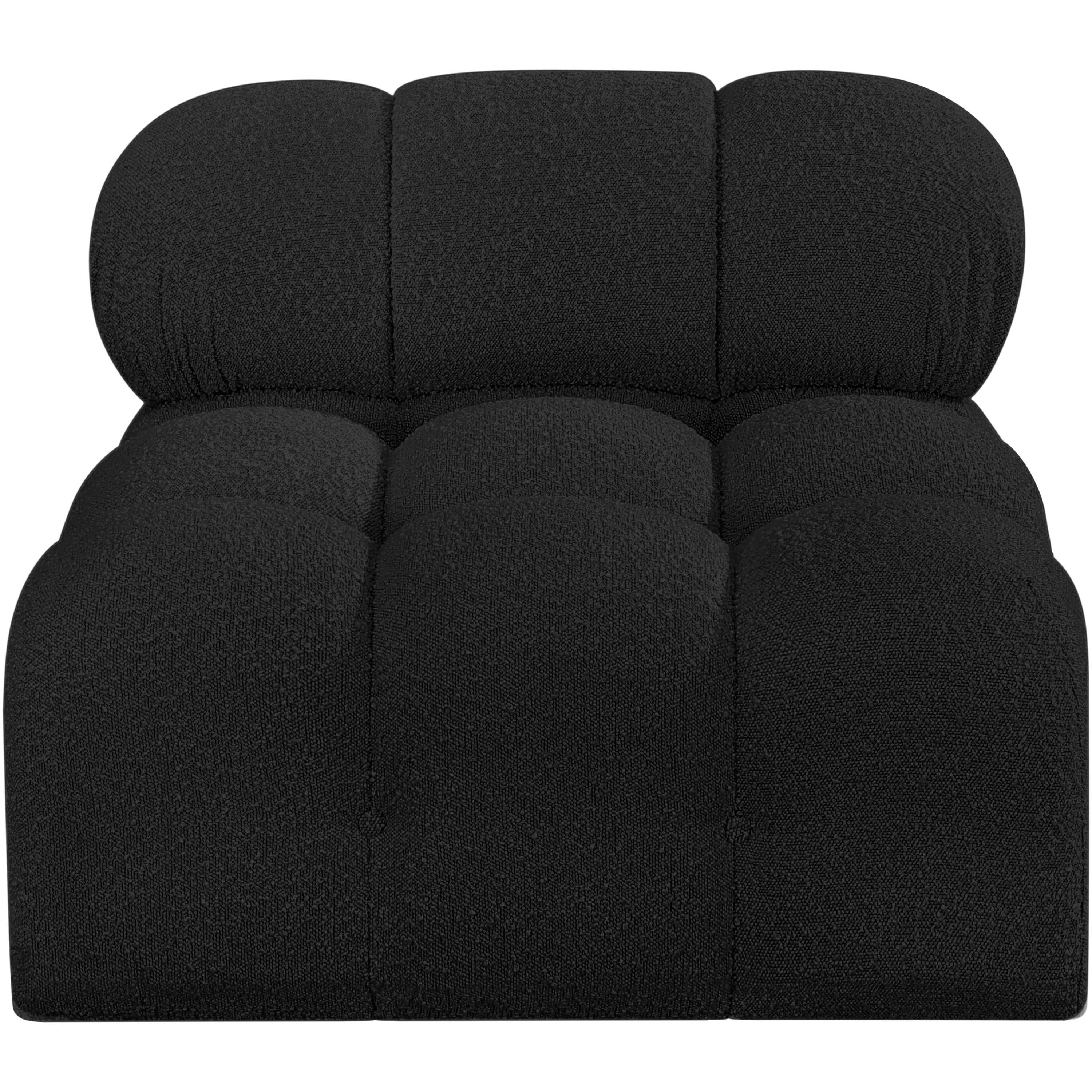 Meridian Ames Black Boucle Fabric Armless