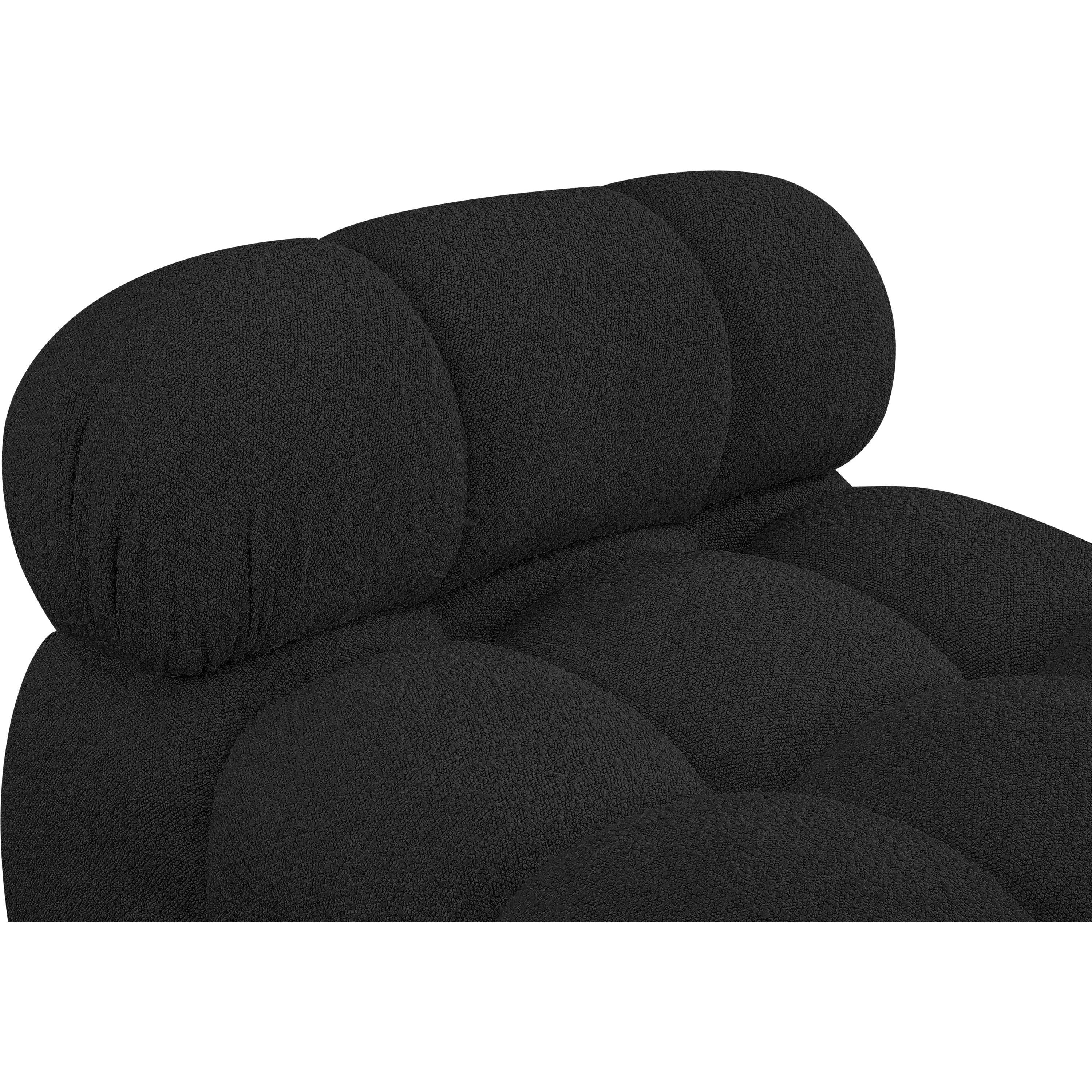 Meridian Ames Black Boucle Fabric Armless