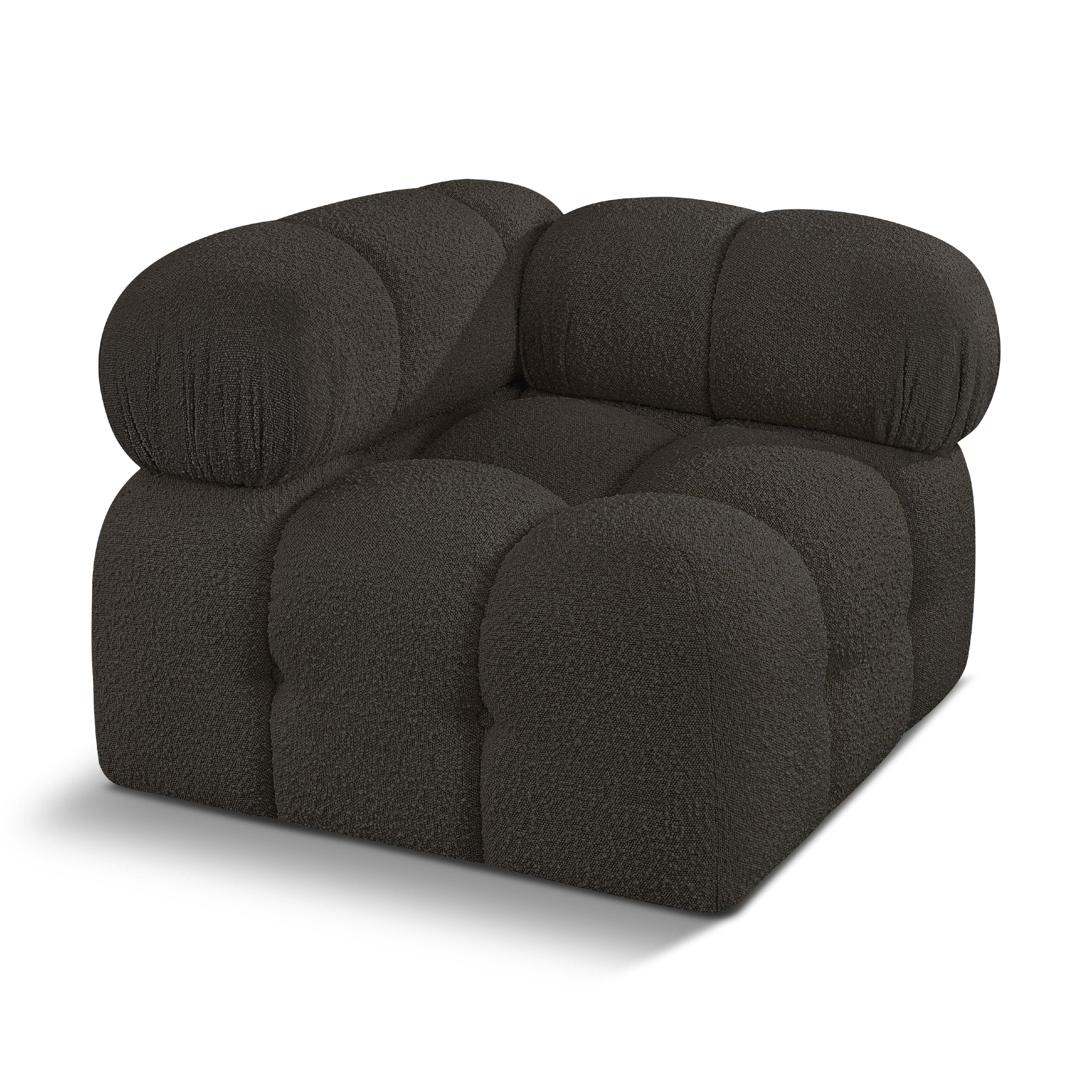 Meridian Ames Brown Boucle Fabric Corner