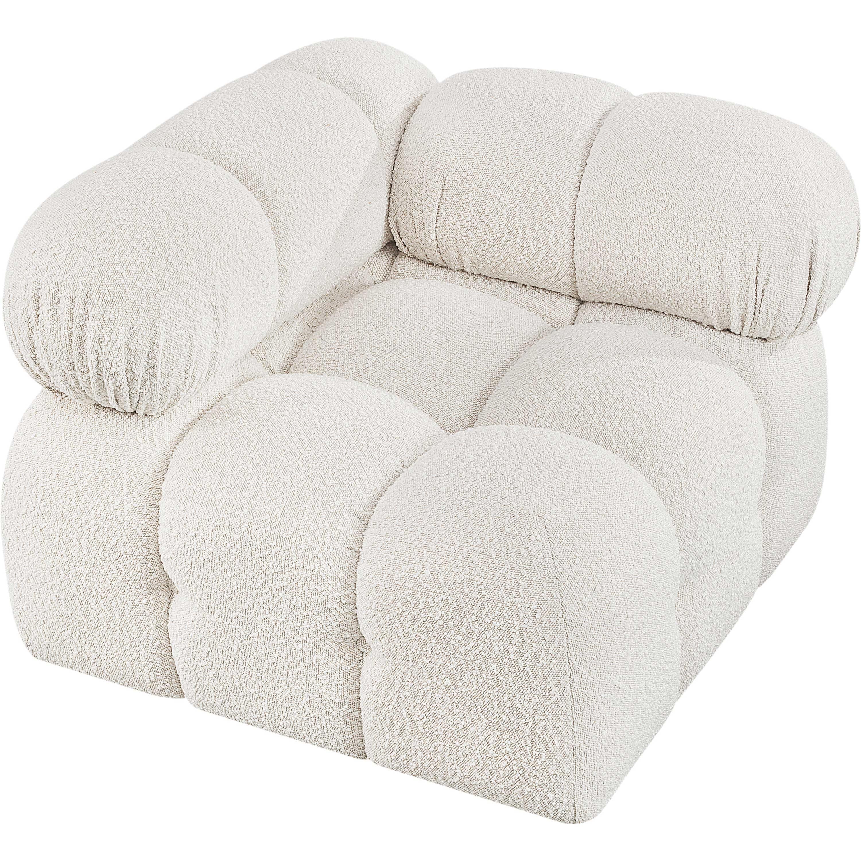 Meridian Ames Cream Boucle Fabric Corner