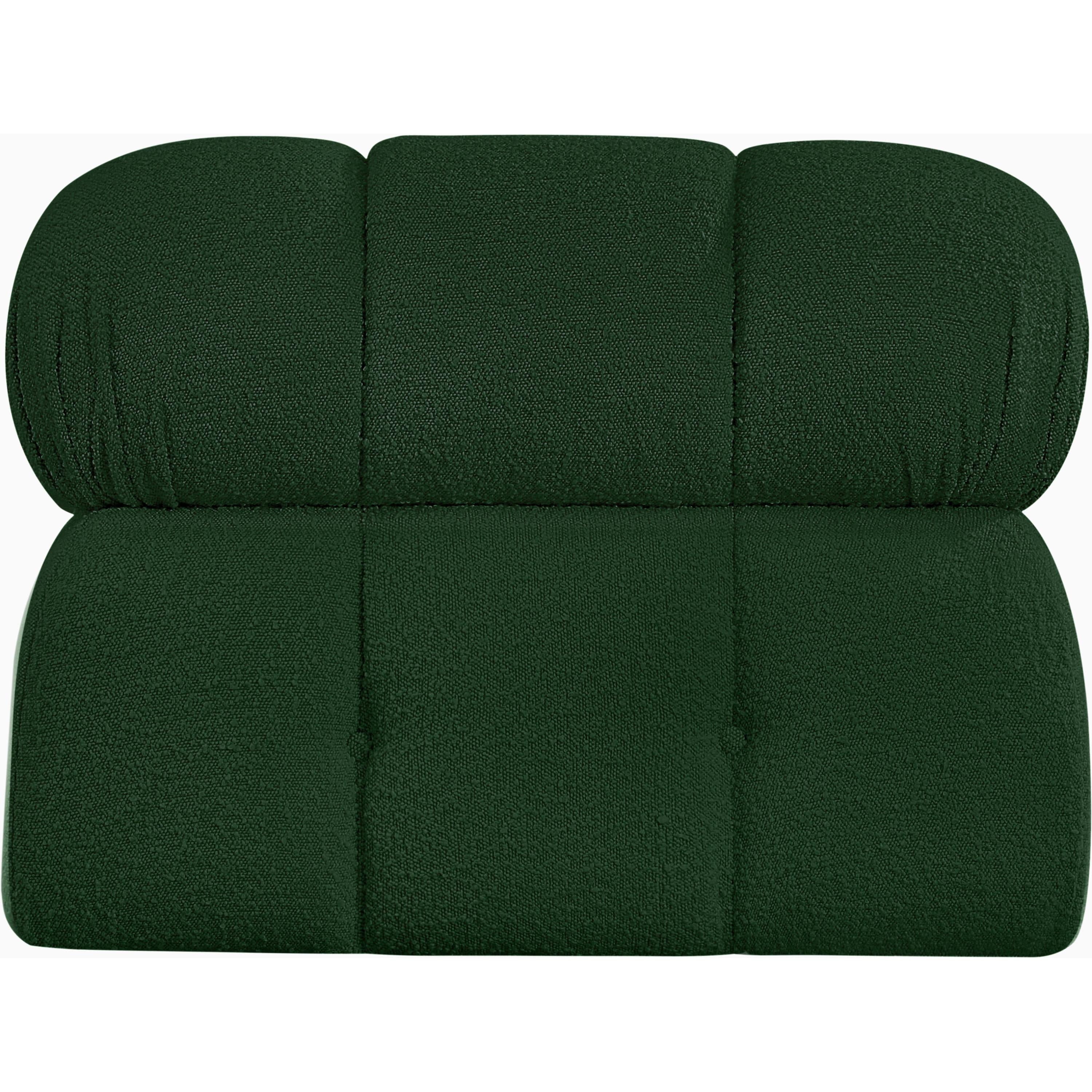 Meridian Ames Green Boucle Fabric Armless