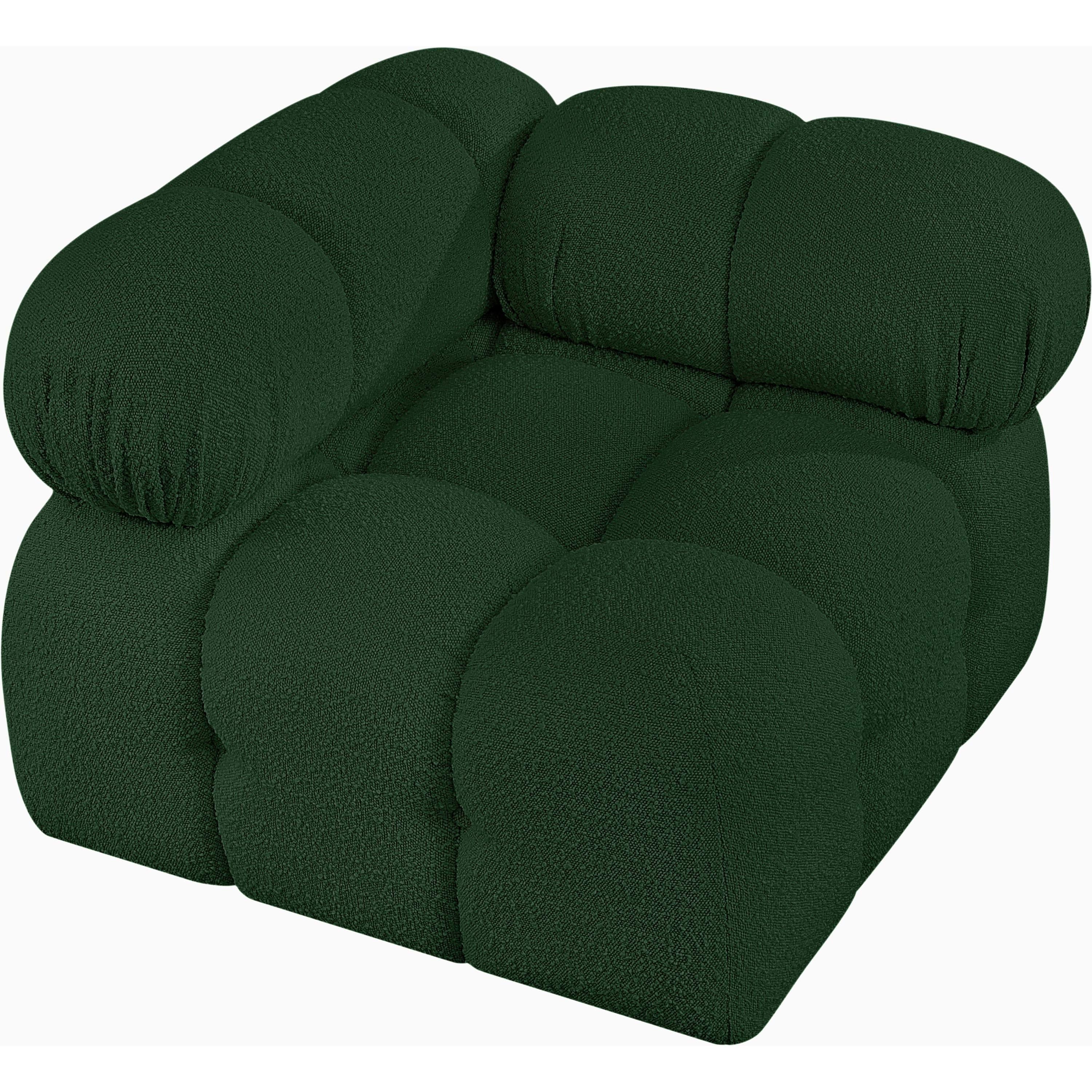 Meridian Ames Green Boucle Fabric Corner