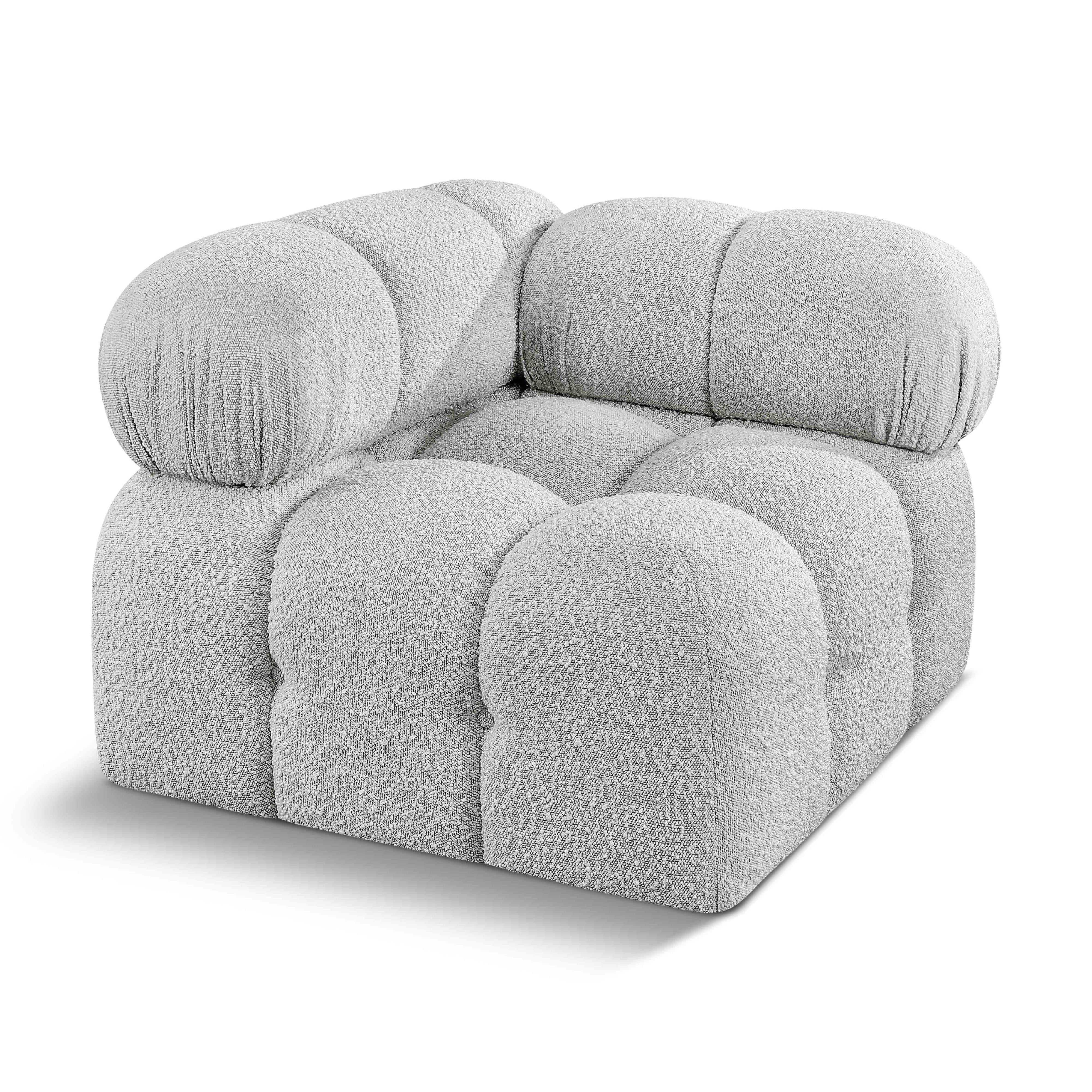 Meridian Ames Grey Boucle Fabric Corner