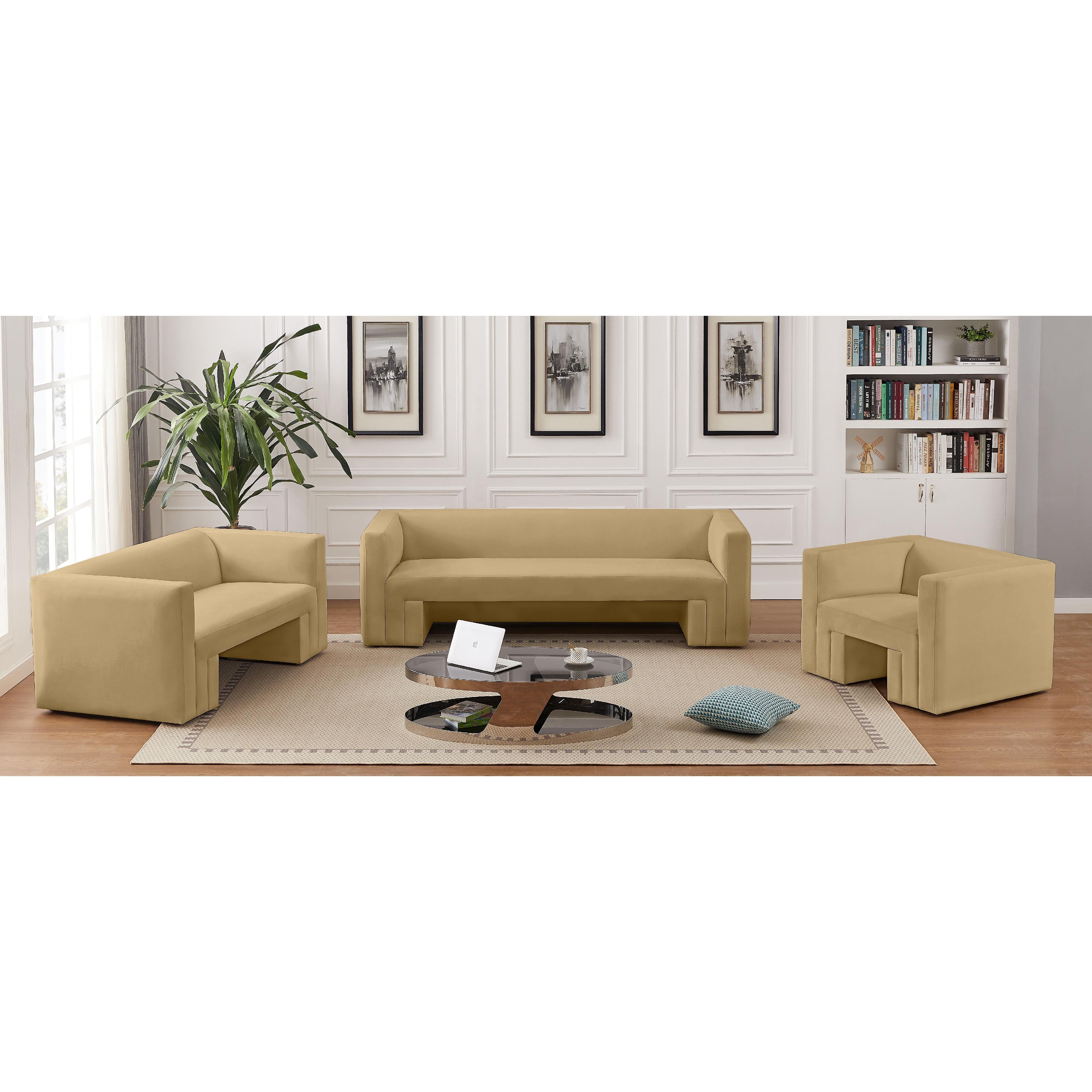 Meridian Henson Camel Velvet Chair