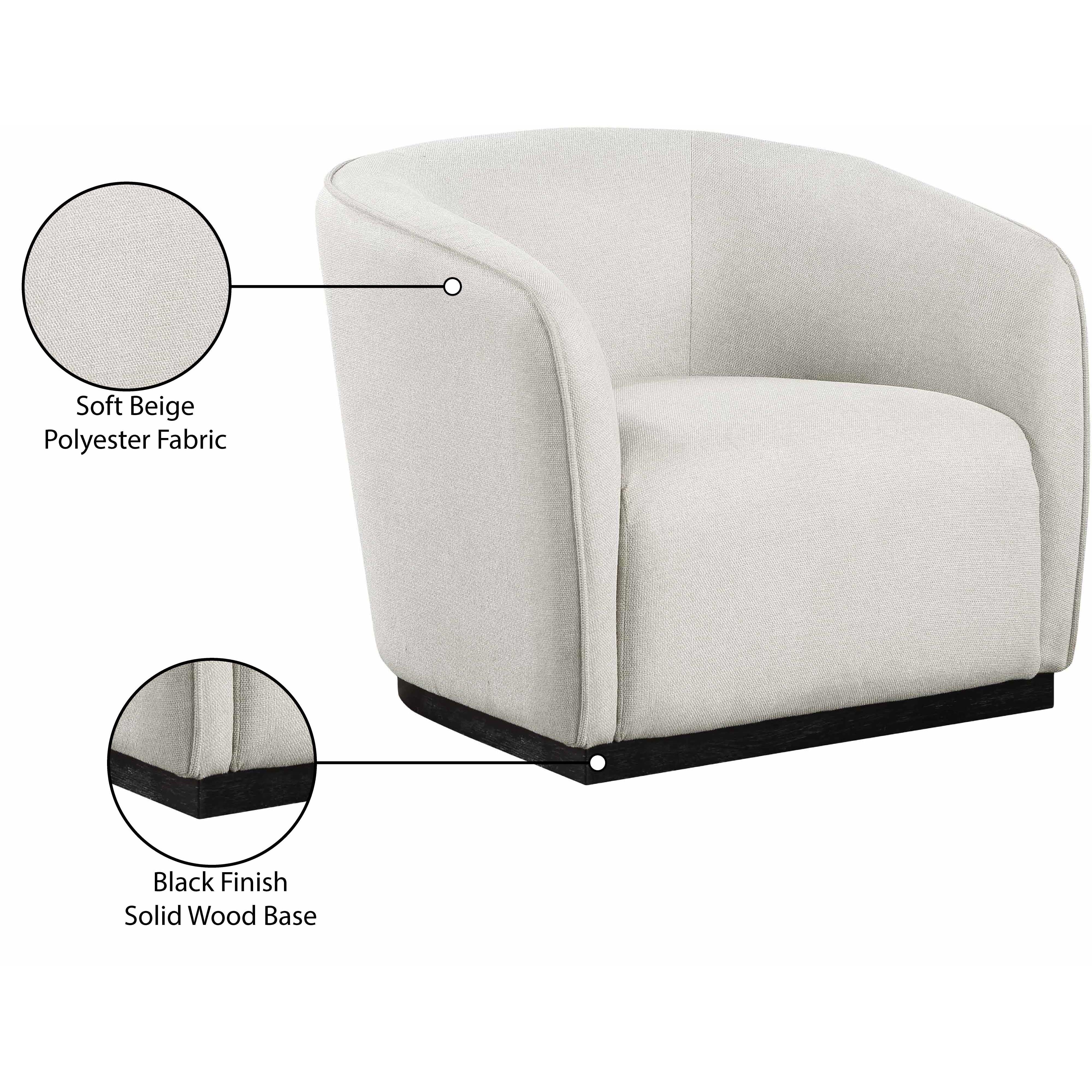 Meridian Mylah Beige Polyester Fabric Chair