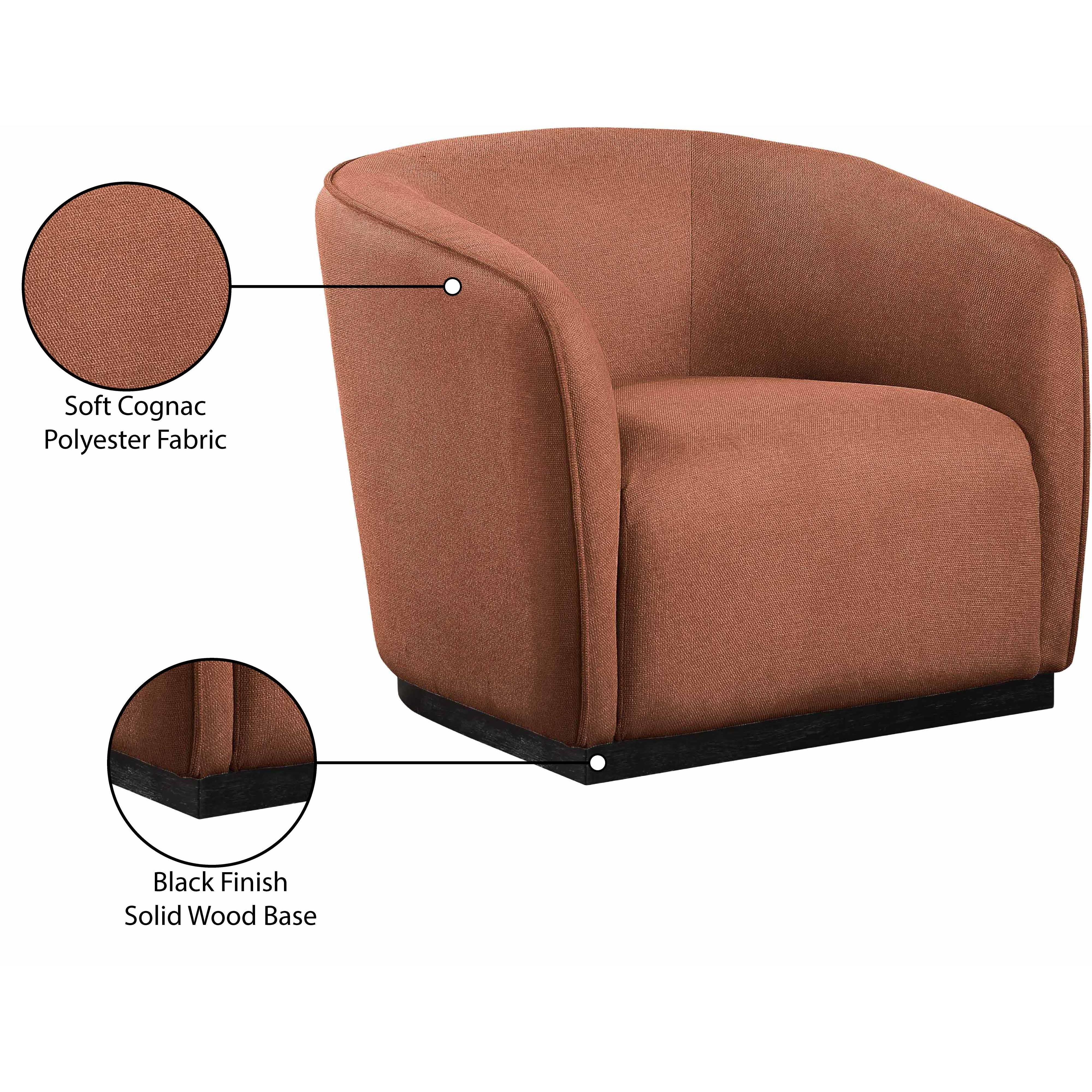 Meridian Mylah Cognac Polyester Fabric Chair