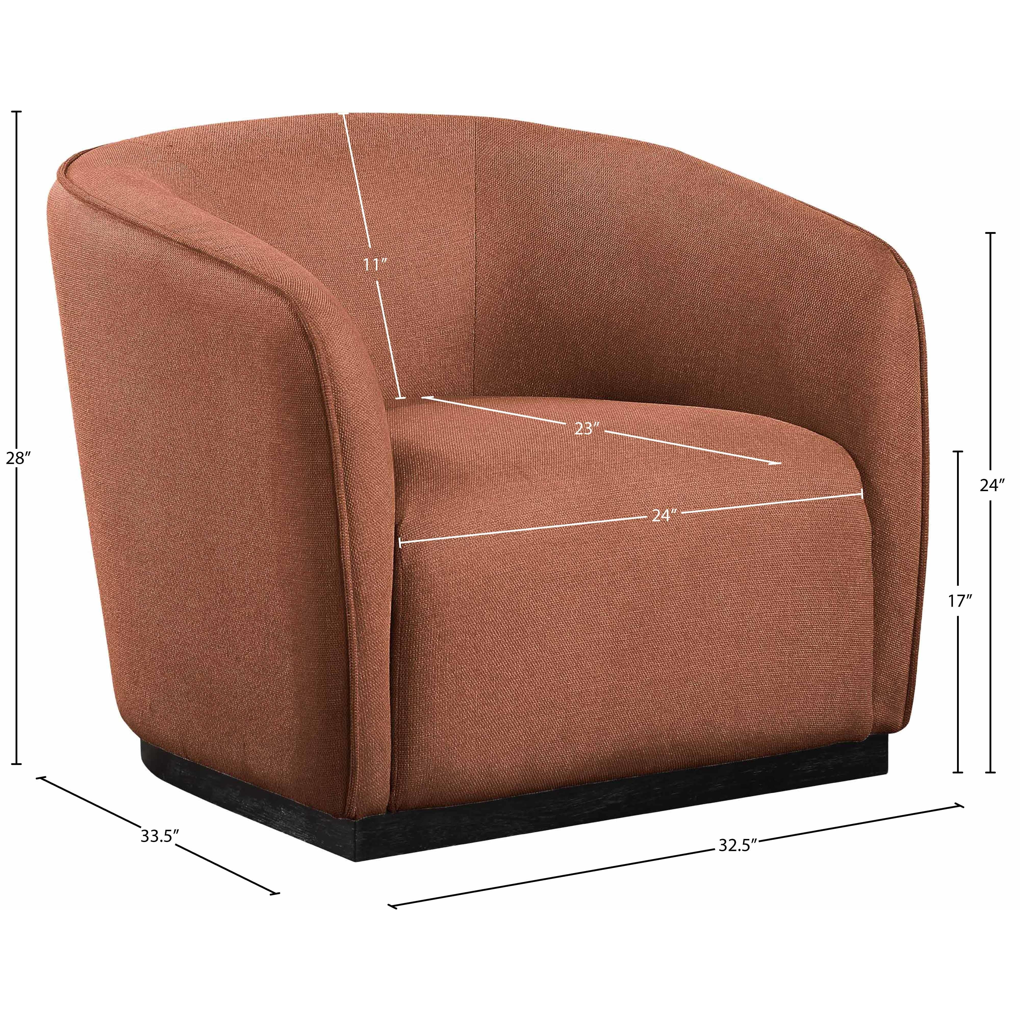 Meridian Mylah Cognac Polyester Fabric Chair