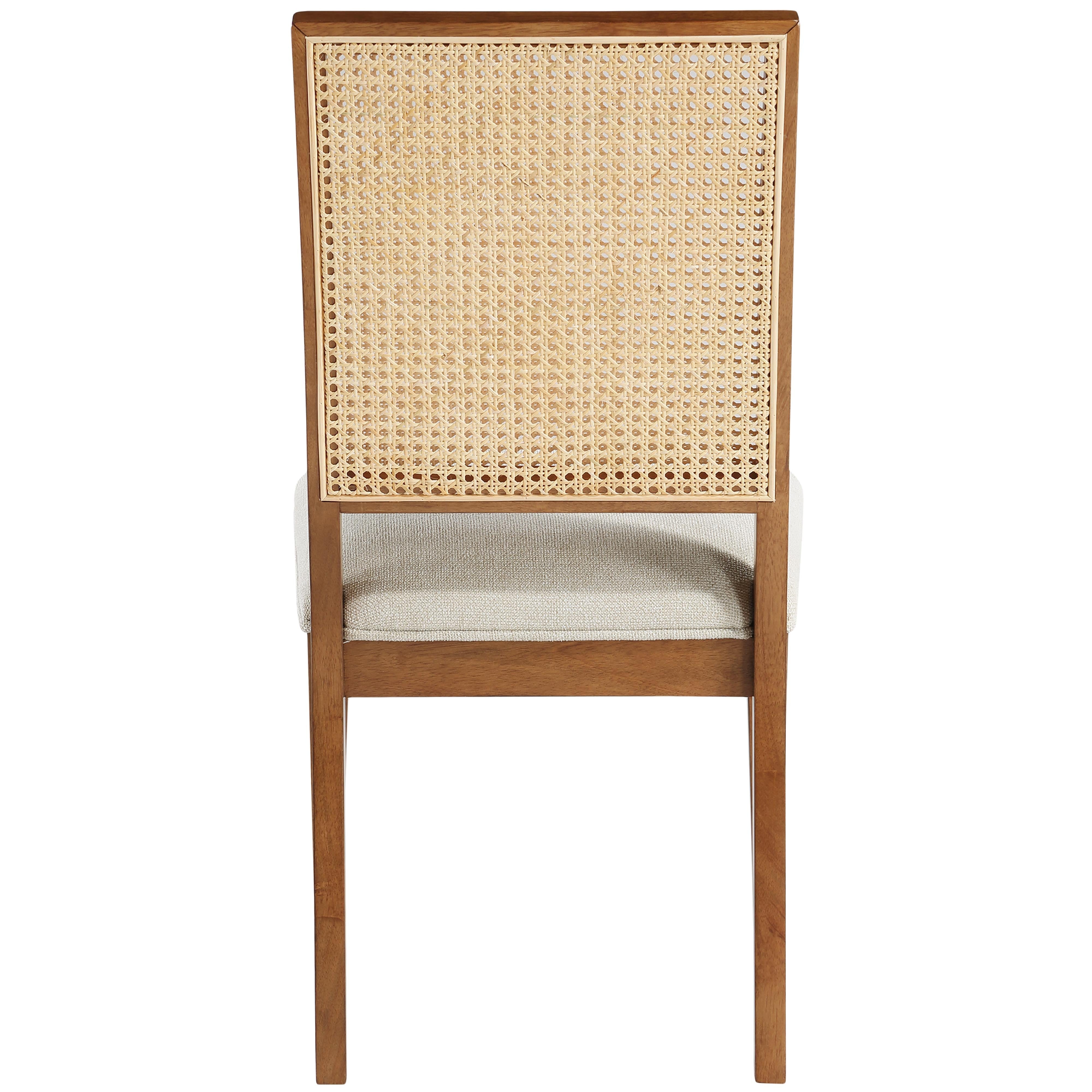 Meridian Butterfly Cream Linen Textured Fabric Dining Chair