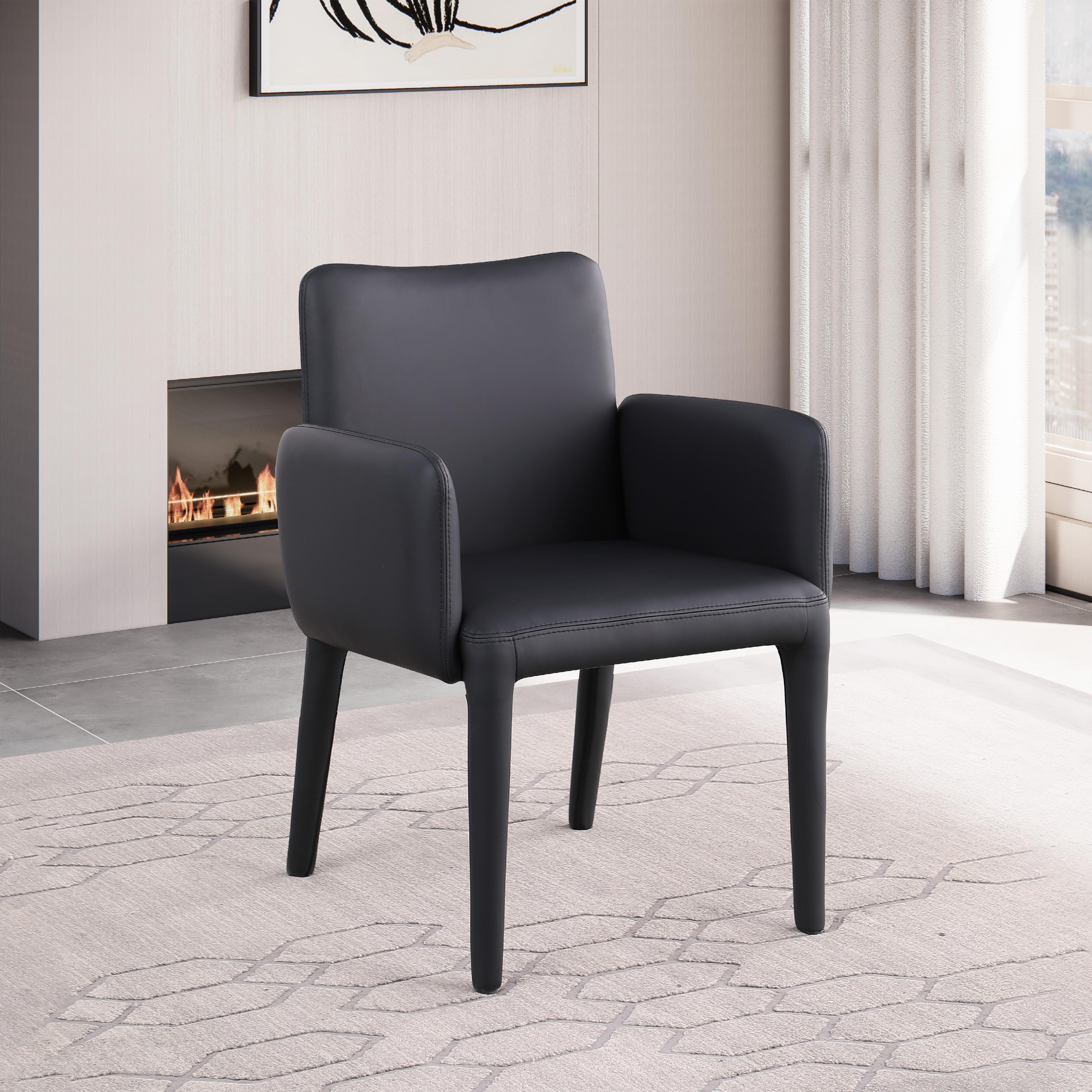 Meridian Pelle Black Vegan Leather Accent/Dining Chair