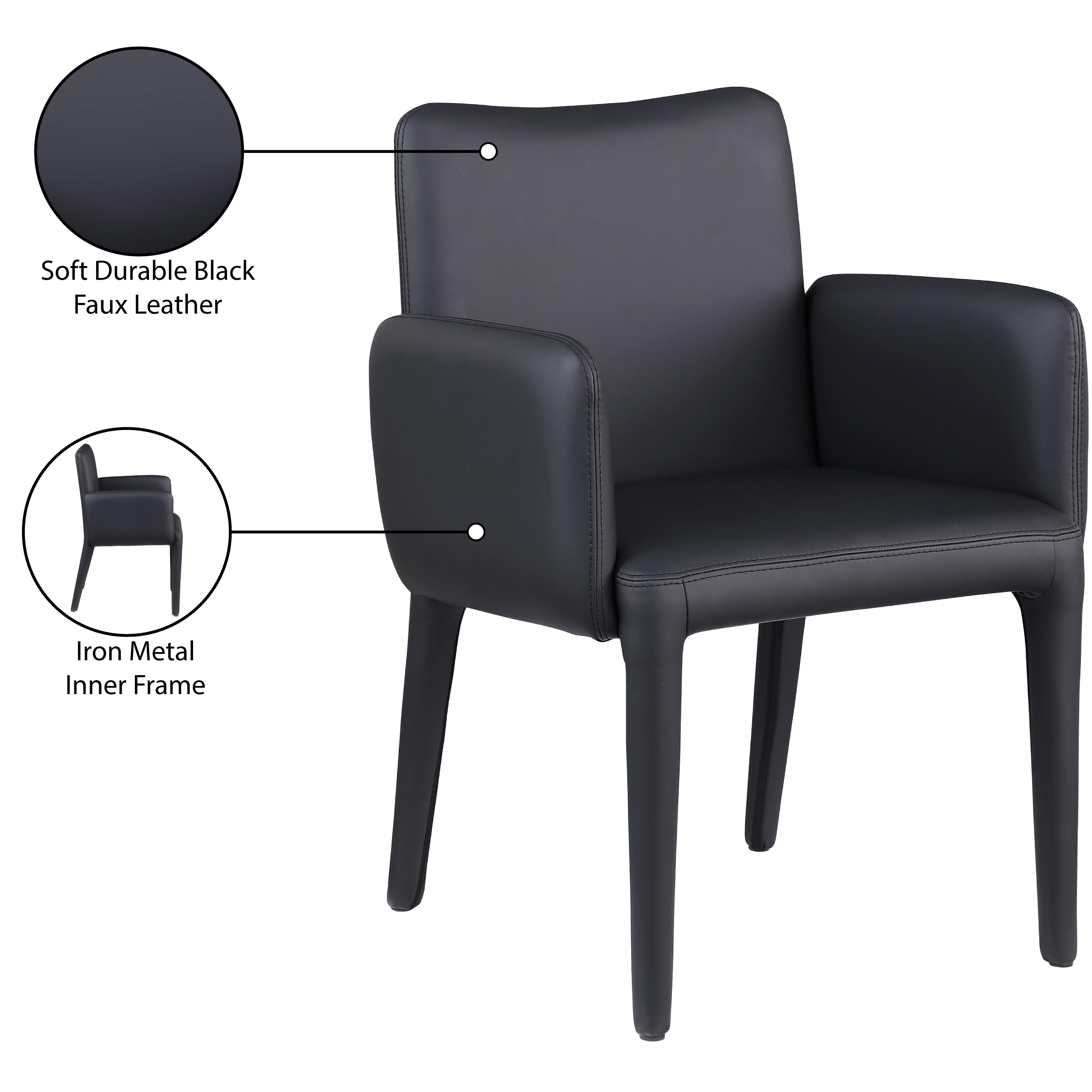 Meridian Pelle Black Vegan Leather Accent/Dining Chair