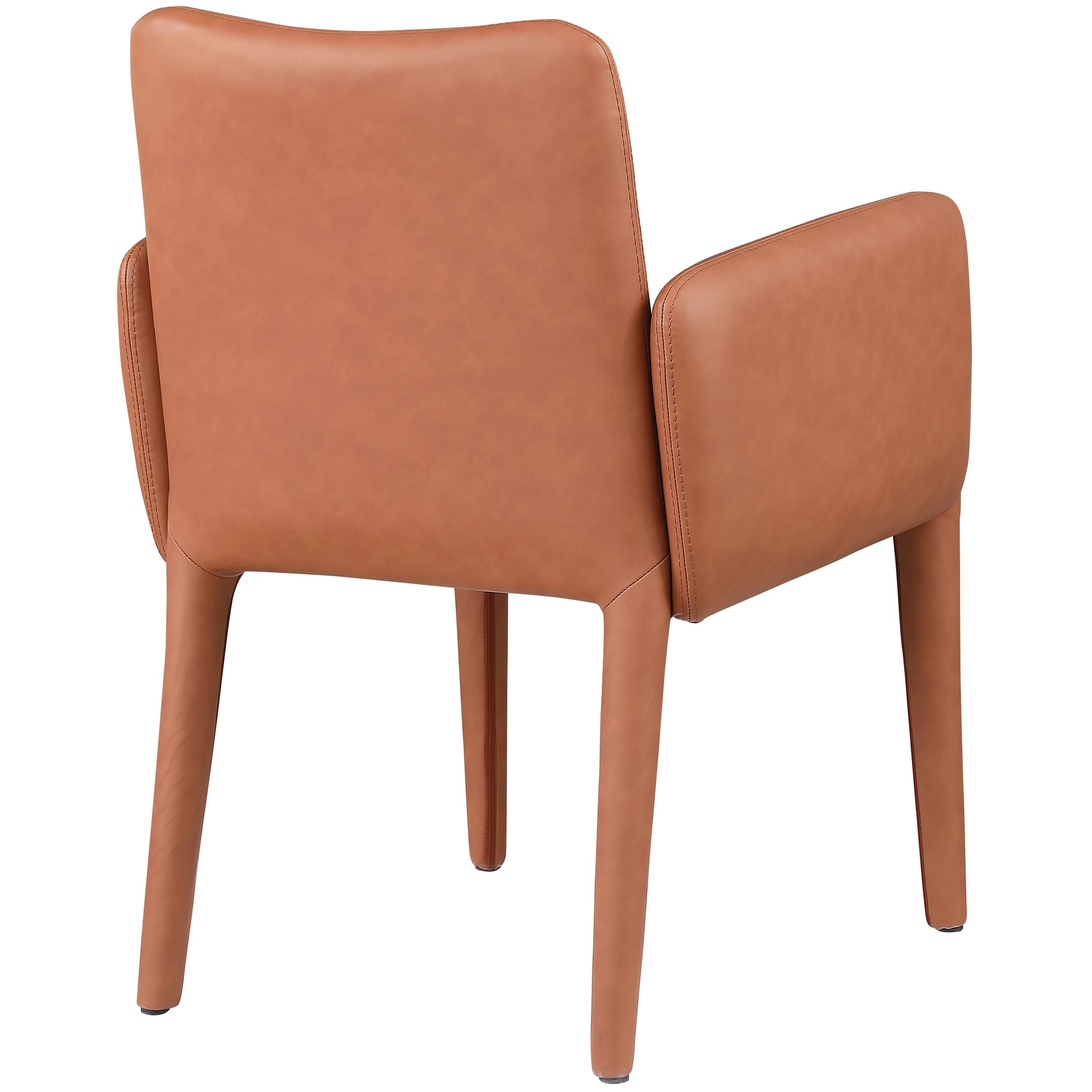 Meridian Pelle Cognac Vegan Leather Accent/Dining Chair