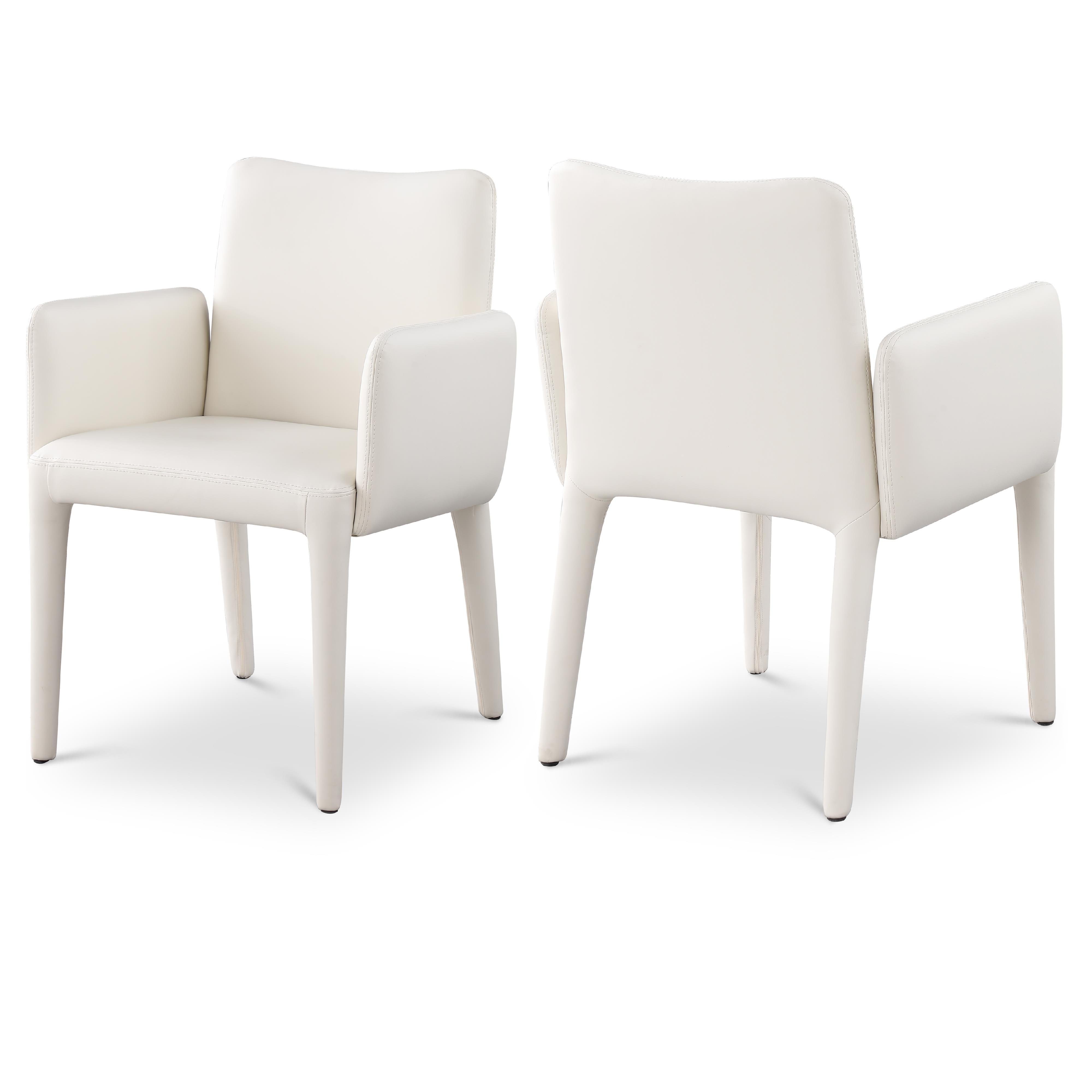 Meridian Pelle Cream Vegan Leather Accent/Dining Chair
