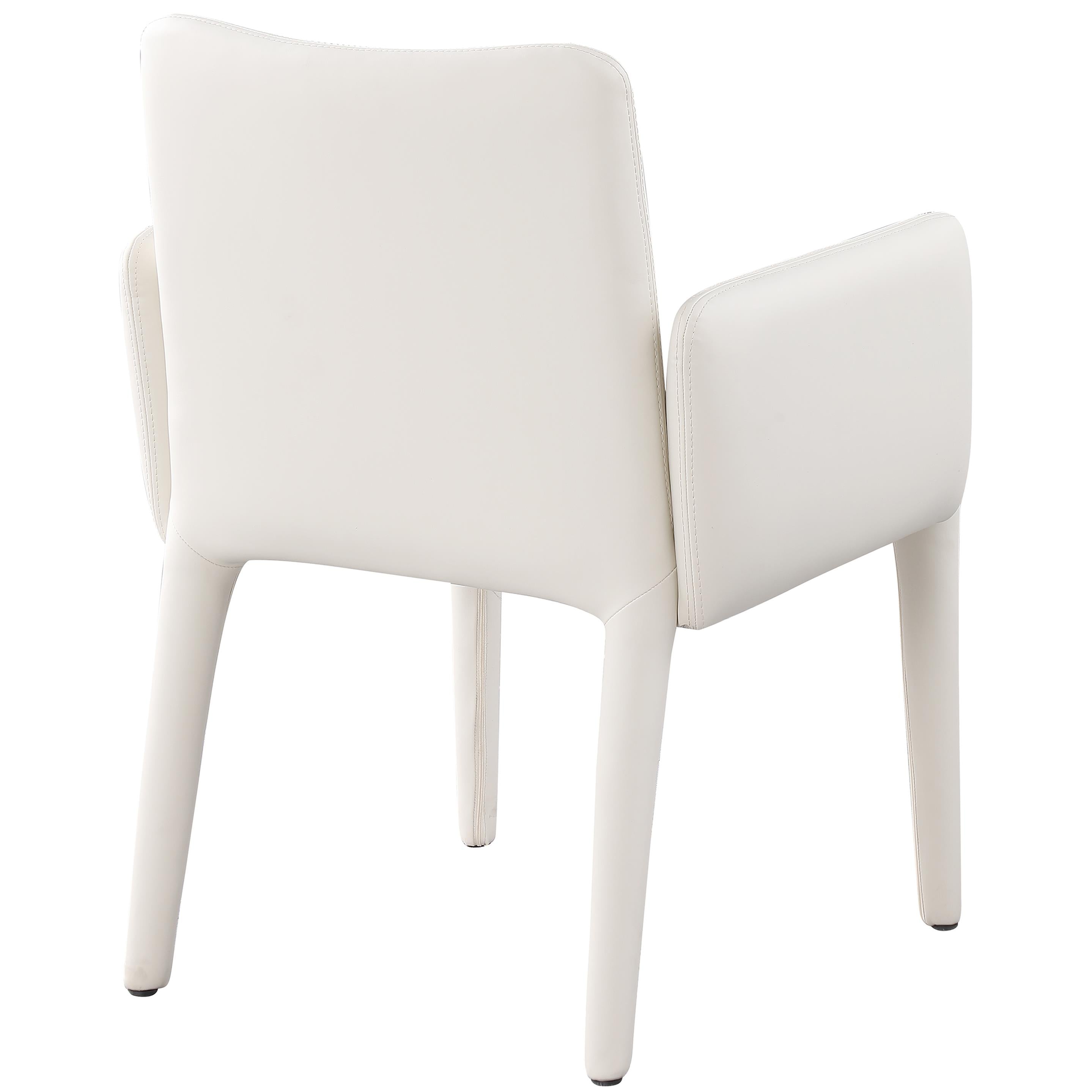 Meridian Pelle Cream Vegan Leather Accent/Dining Chair