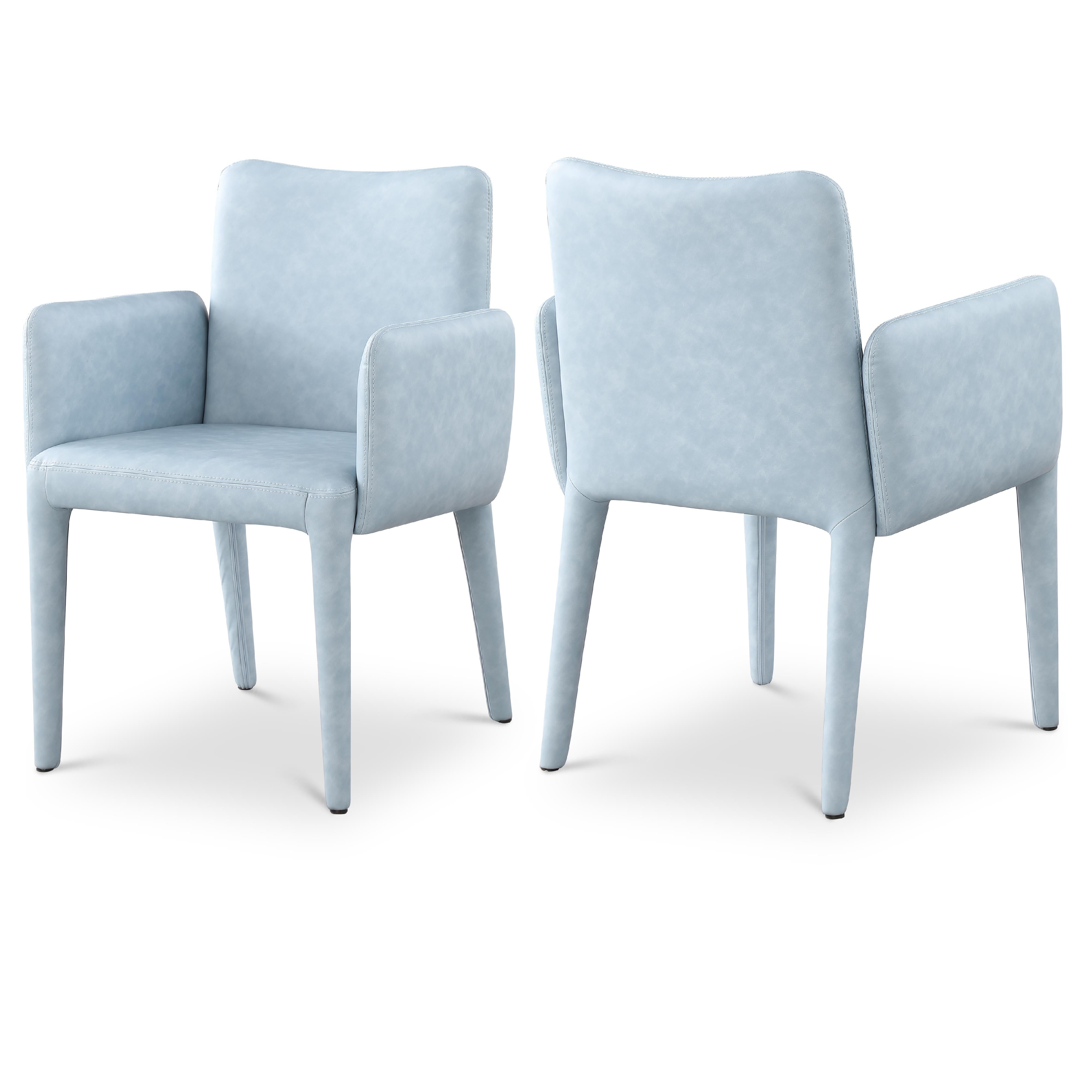 Meridian Pelle Light Blue Vegan Leather Accent/Dining Chair